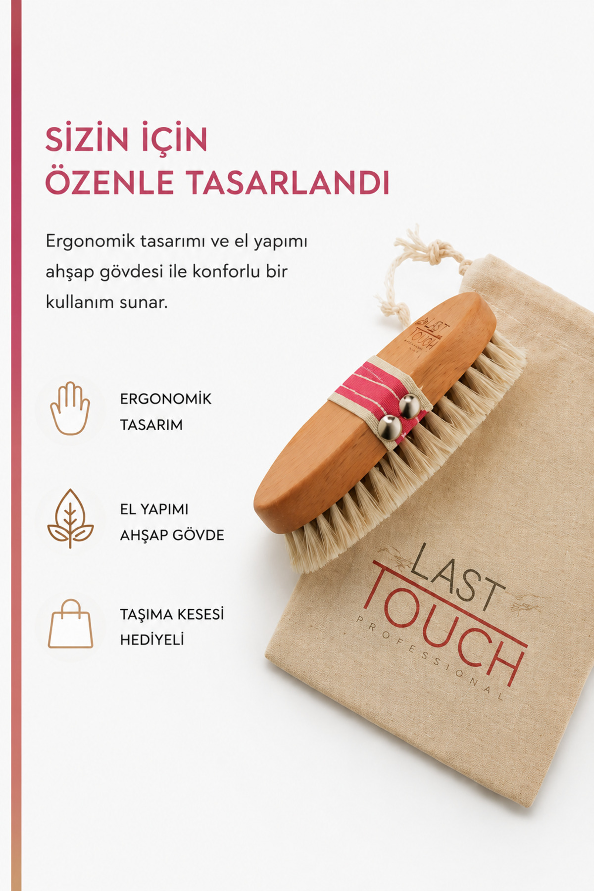 % 100 Doğal At Kılı Selülit Fırçası (saklama Kesesi Hediyeli ) — SF2582 — تصویر 8 از 9