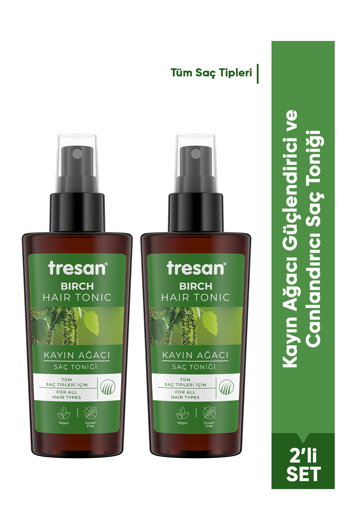 Tresan Kayın Ağacı Güçlendirici ve Canlandırıcı Saç Toniği – Hızlı Uzama ve Kepek Karşıtı Bakım (125 ml X2) — 120907