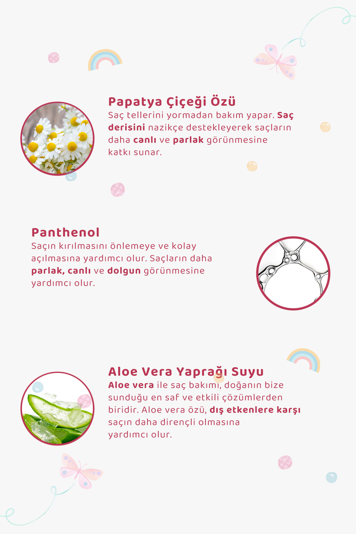 %100 Organik Vegan Kolay Saç Tarama Spreyi Çocuklar İçin Nemlendirici Lavanta Papatya Özlü 200ML — organik-vegan-kolay-tarama-spreyi — تصویر 6 از 7