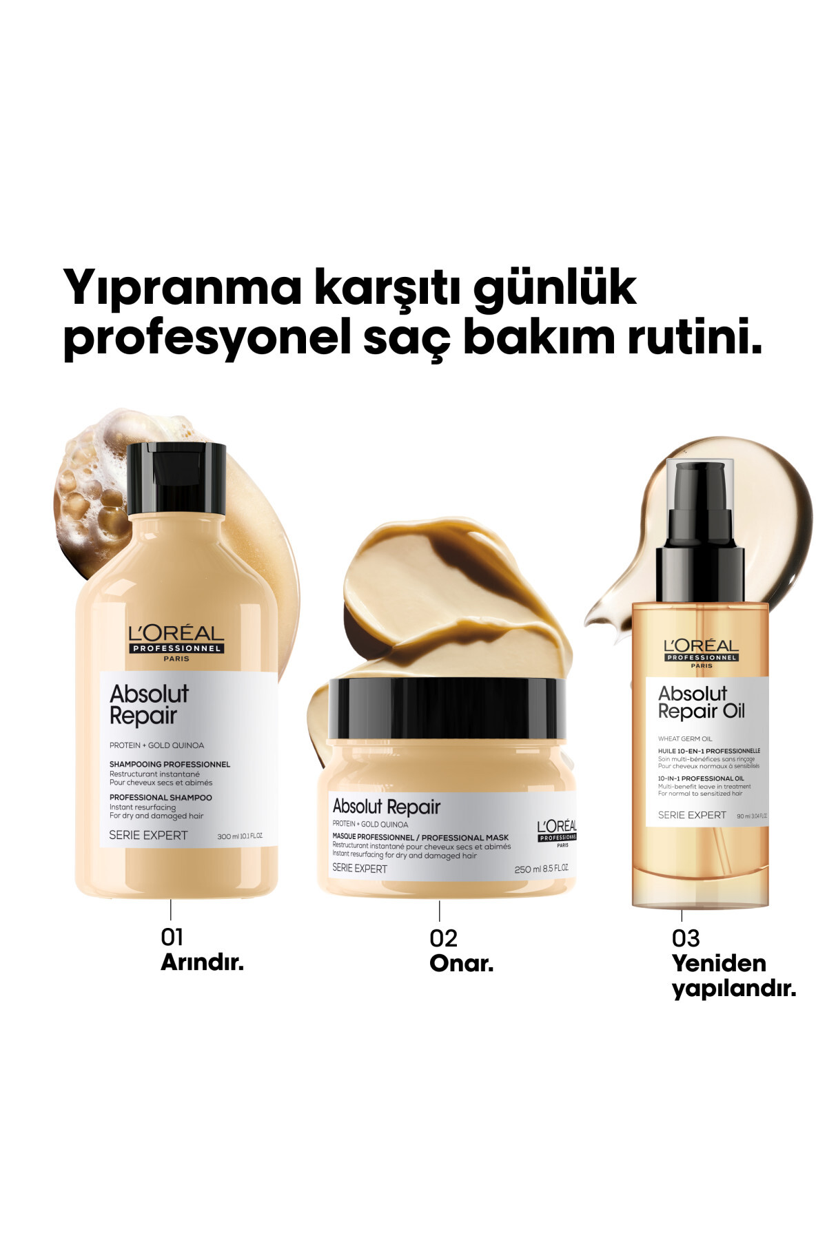Absolut Repair Normal-Hassaslaşmış Saçlar İçin 10’u 1 Arada Durulanmayan Saç Bakım Yağı 30 ml — 3474637294397 — تصویر 6 از 6