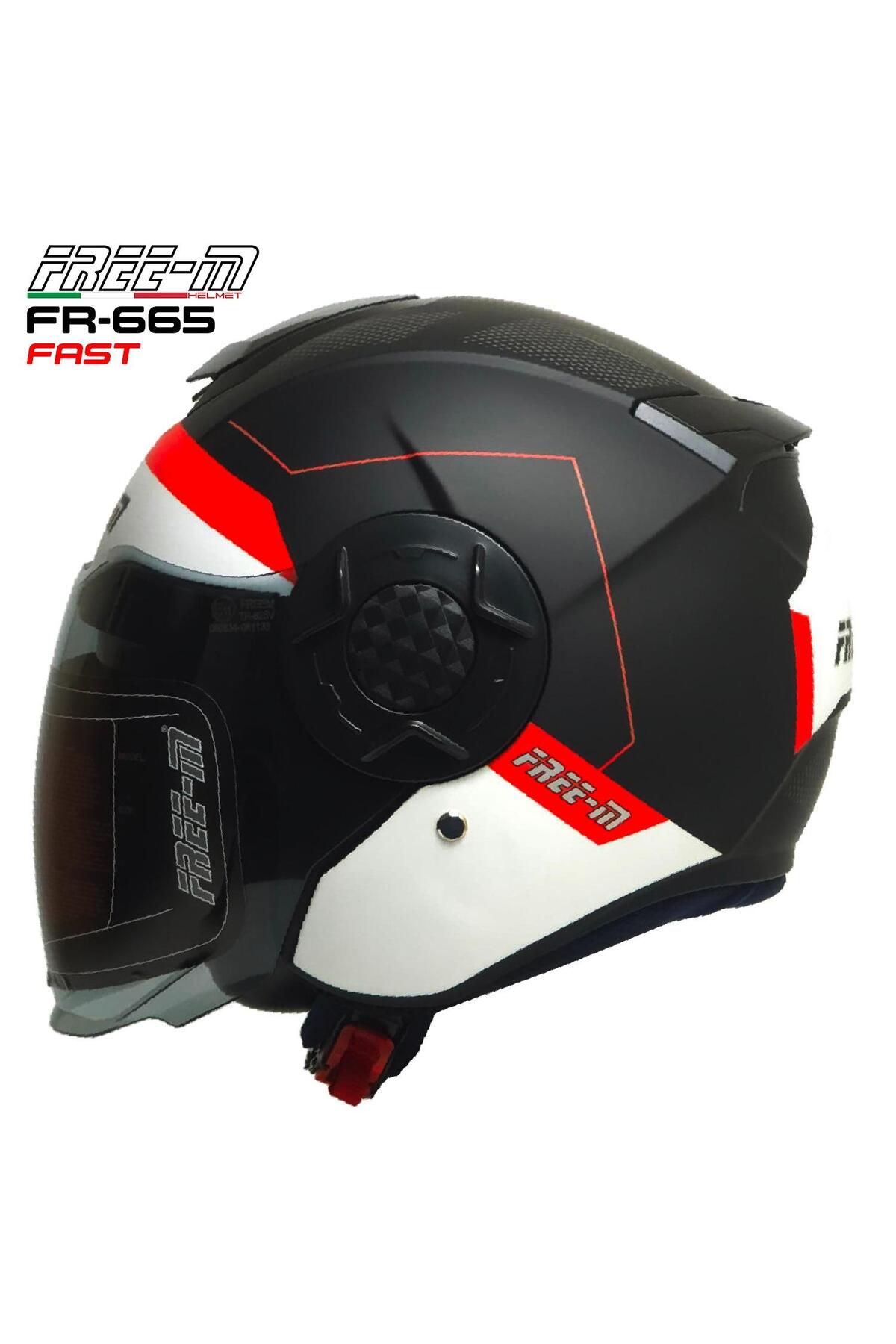 Free-M 665 Yarım Kask Güneş Vizörlü (FAST)