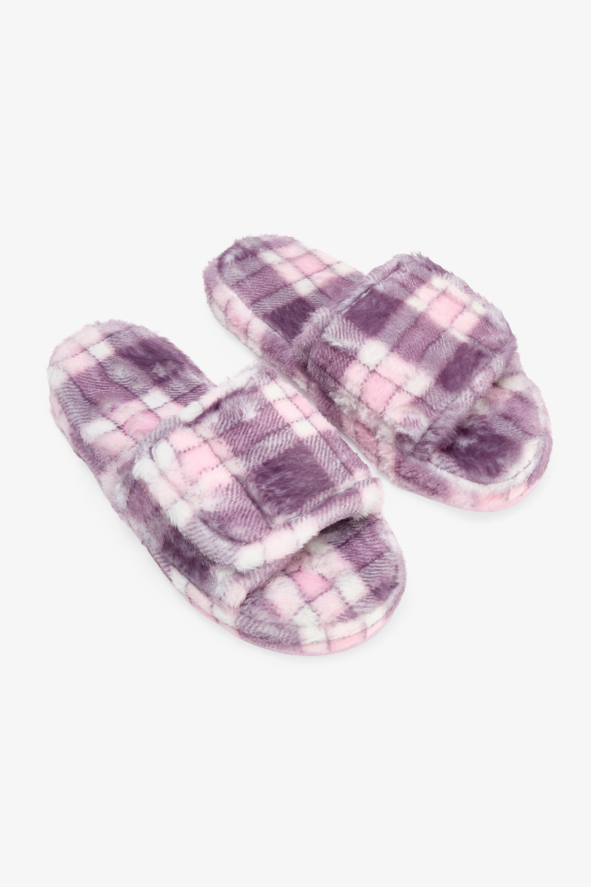Burgundy red checkered slippers
