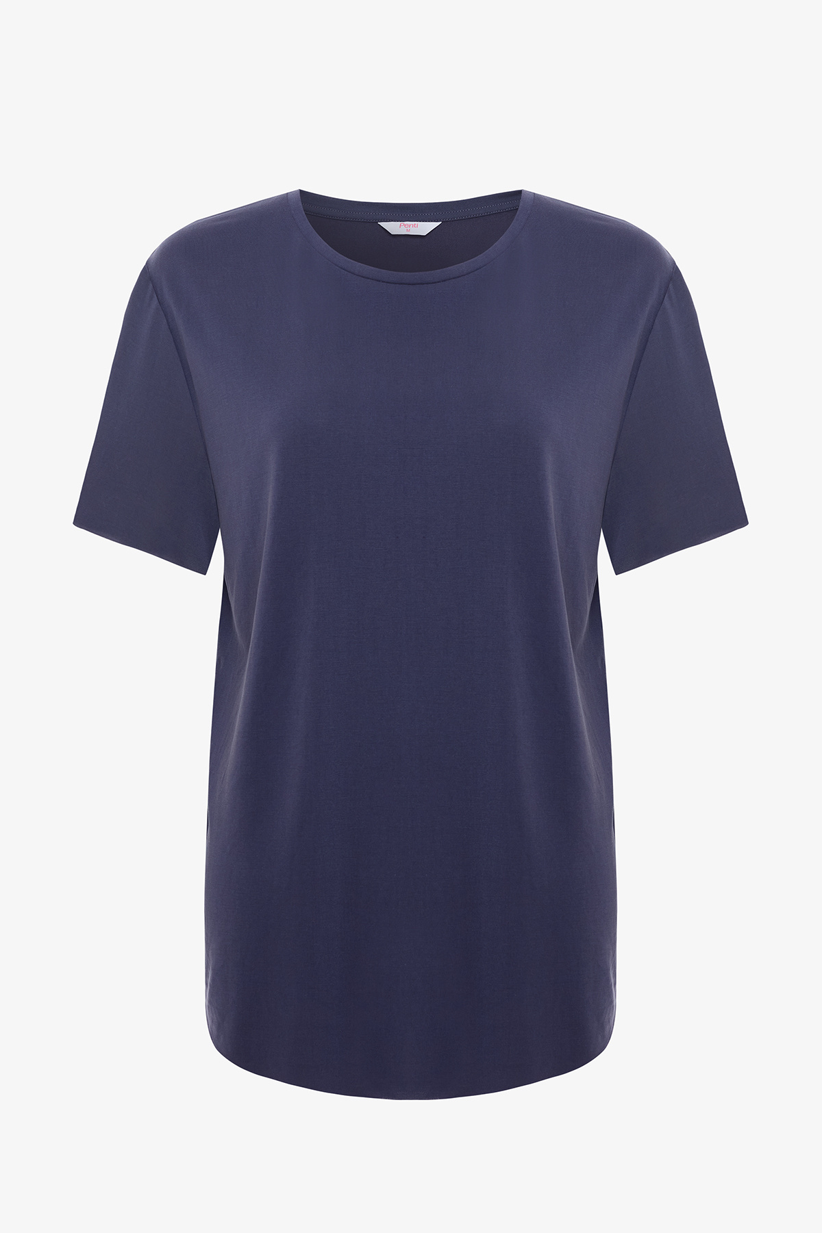 Penti Koyu Indigo Bisiklet Yaka Loose Fit Modal T-Shirt - Fiyatı