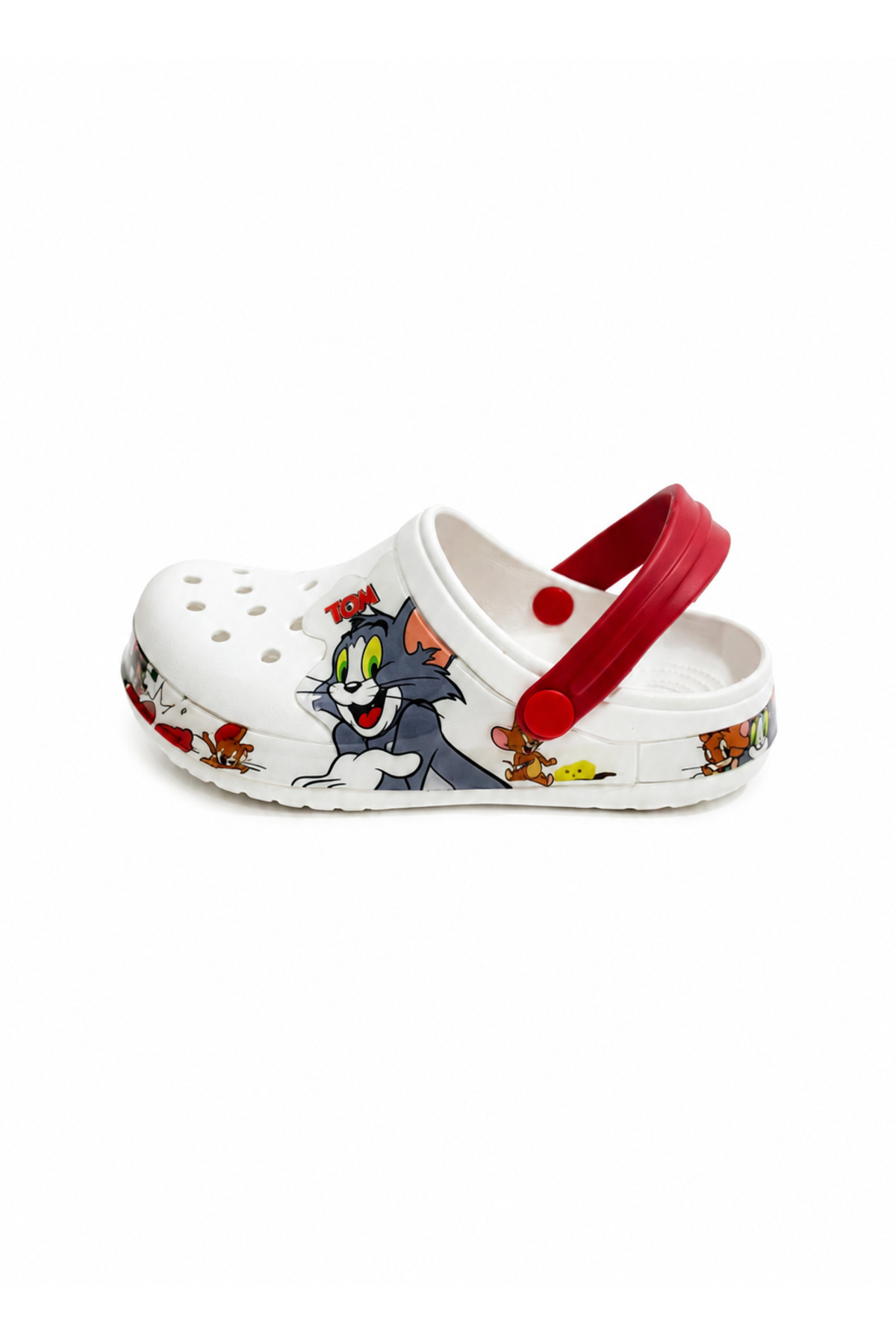 solariz Unisex Tom ve Jerry Figürlü Ortopedik Kaymaz EVA Taban Terlik Kırmızı görsel 3