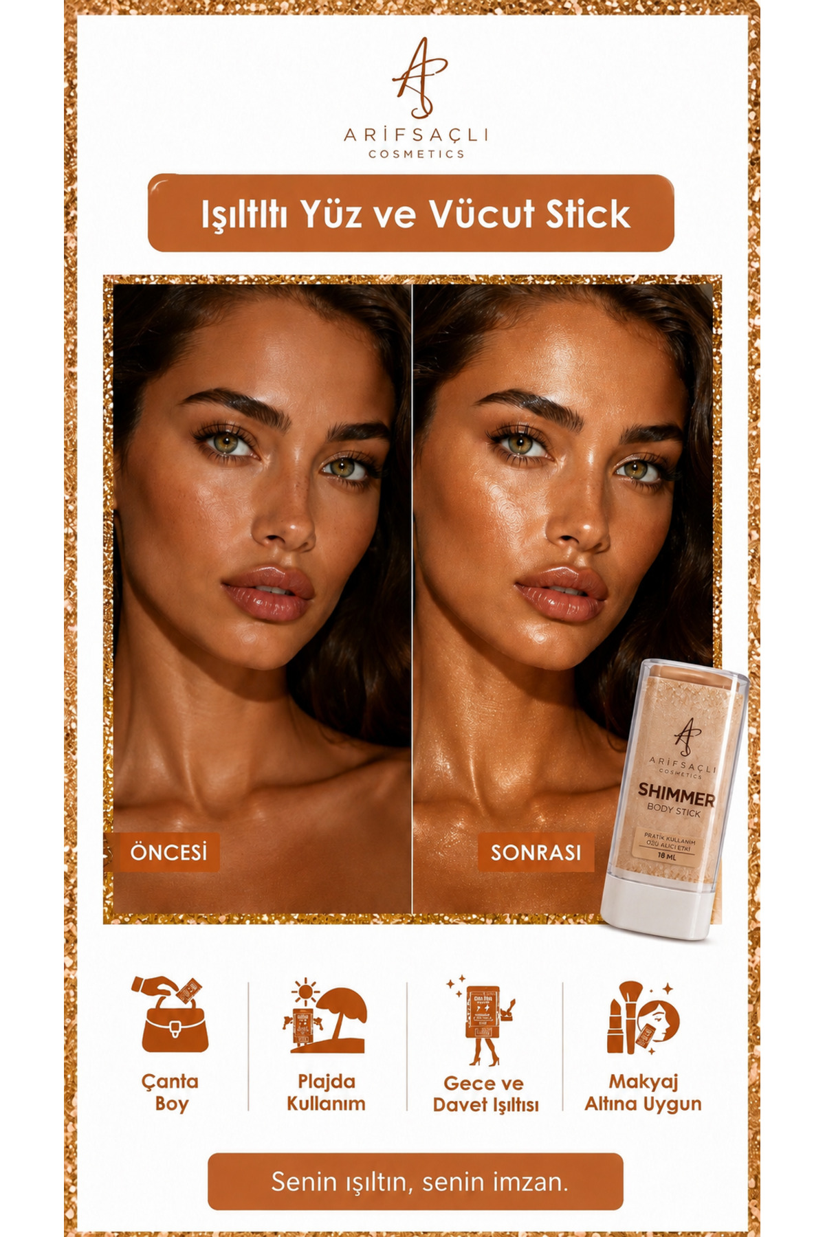 Shimmer Body Stick – Yüz - Vücut ve Dekolte İçin Işıltı Stick — ASC24082026 — تصویر 4 از 5