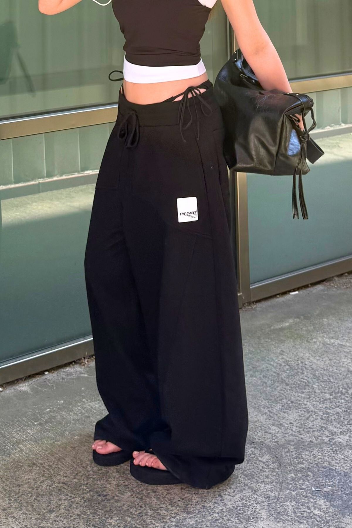 bases. Oversize Yazlık Barrel Baggy Eşofman Altı görsel 7