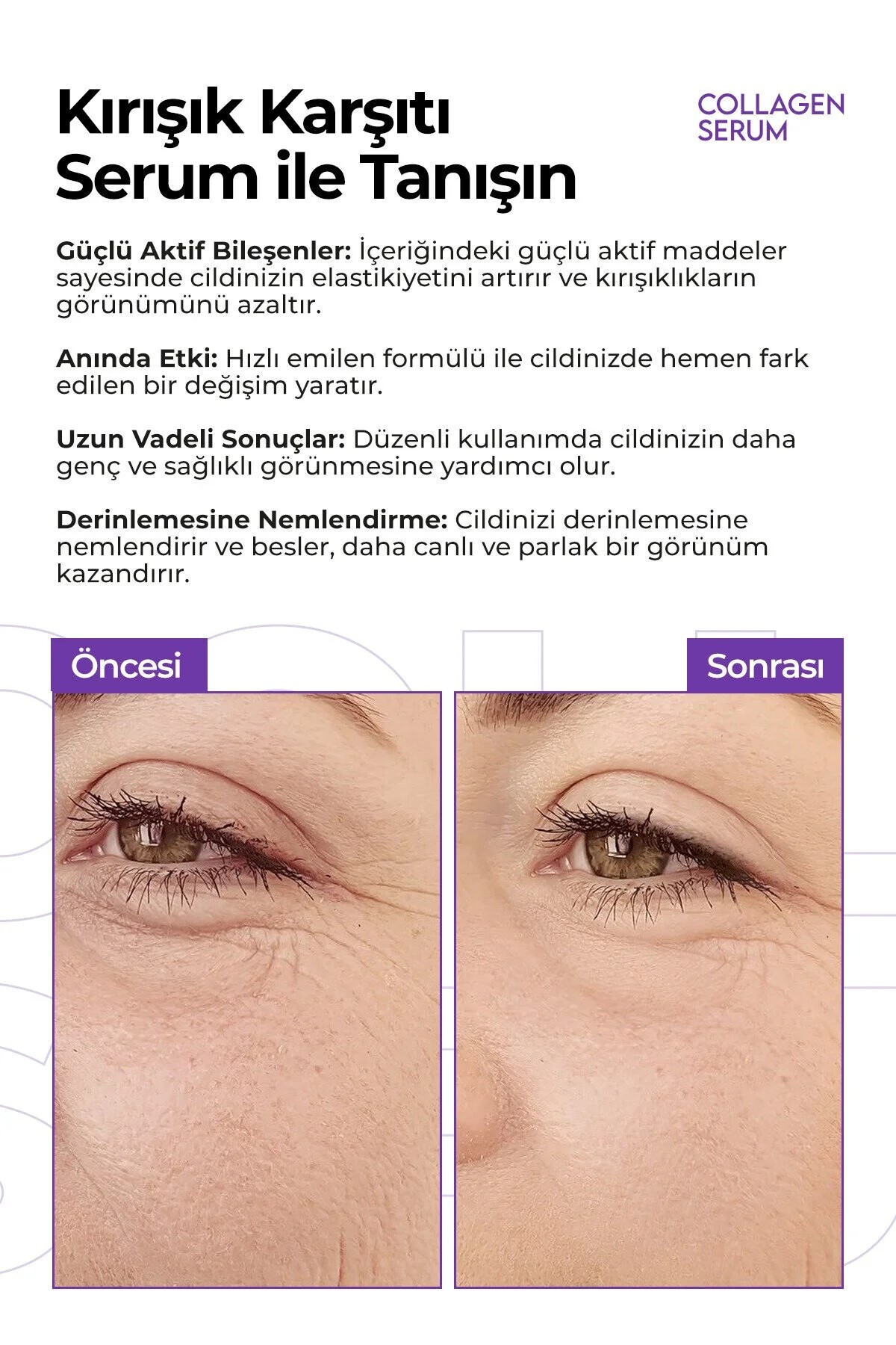 Kırışıklık Ve Yaşlanma Karşıtı Besleyici Collagen Serum 50ml — CNR-BG — تصویر 5 از 6