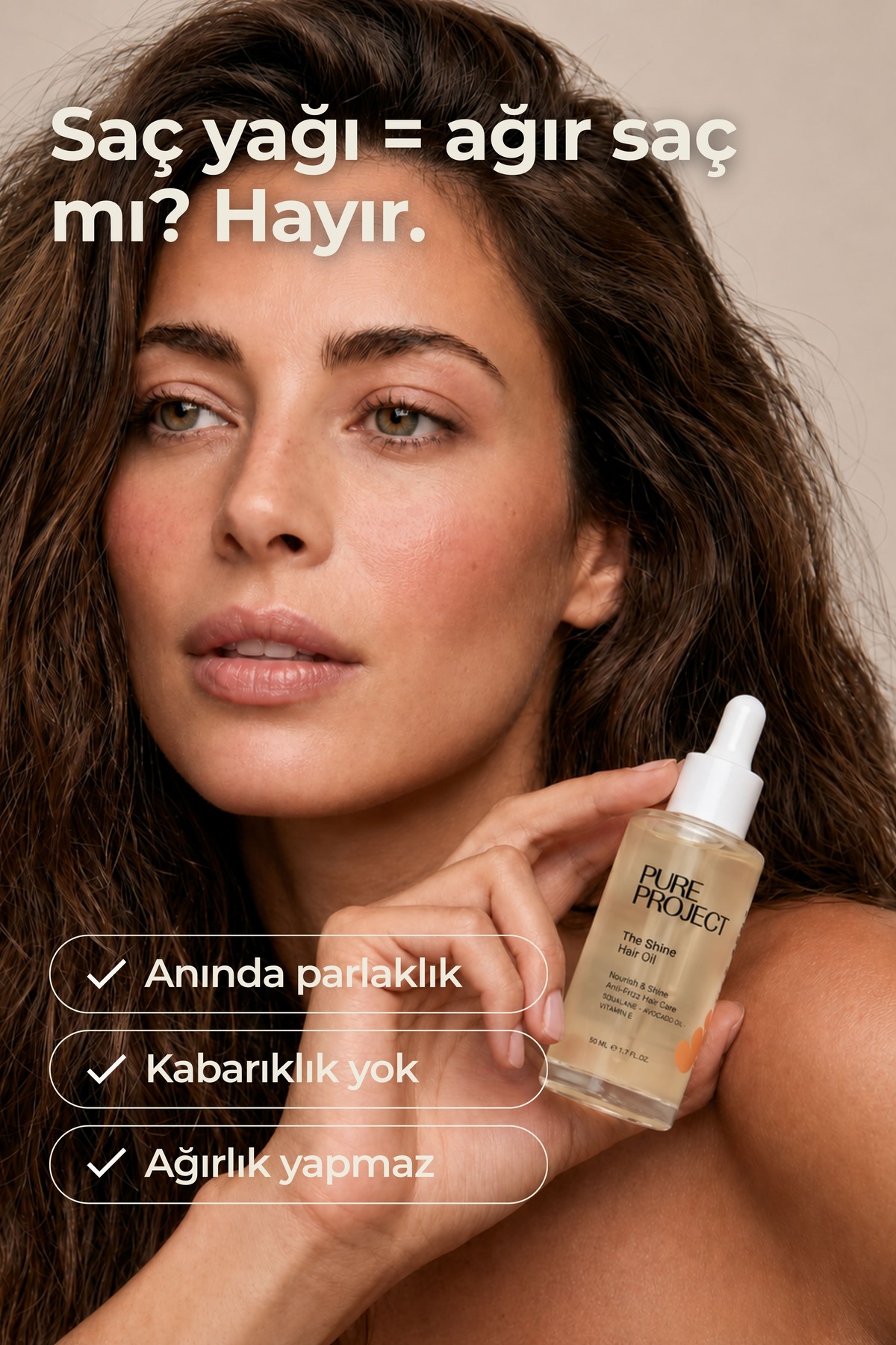 Ağırlık Yapmayan ve Parlaklık Veren Saç Bakım Yağı 50 ml | Kabarıklık & Elektriklenme Karşıtı — 8684474620654 — تصویر 3 از 8