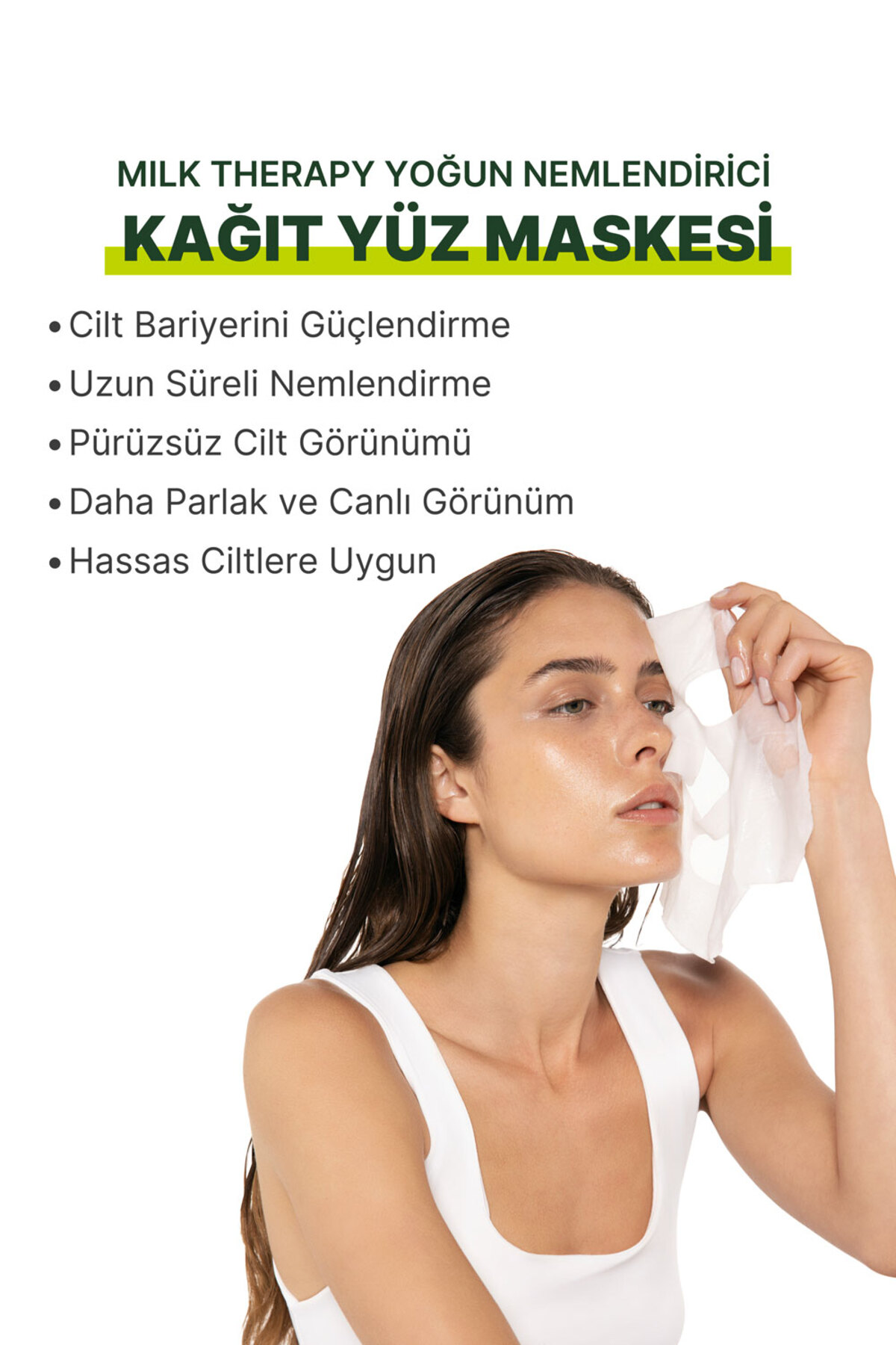 Kağıt Maske | Canlandırıcı, Bariyer Güçlendirici ve Yoğun Nemlendirici Milk Therapy Serisi Maske 20 ml (1 Adet) — LNV.KGT.MSK01 — تصویر 4 از 8
