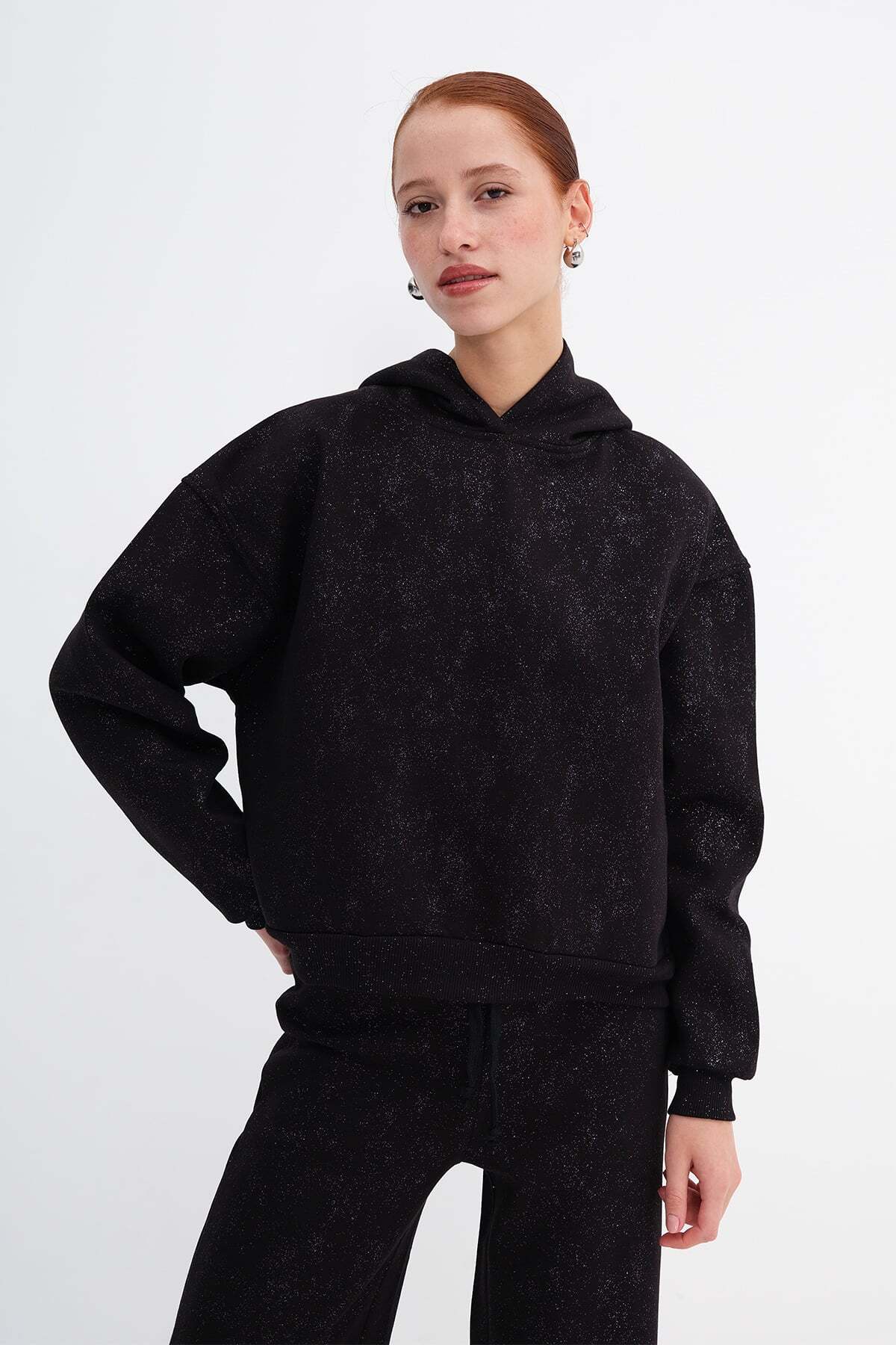 Addax Simli Kapüşonlu Sweatshirt S12916 görsel 2
