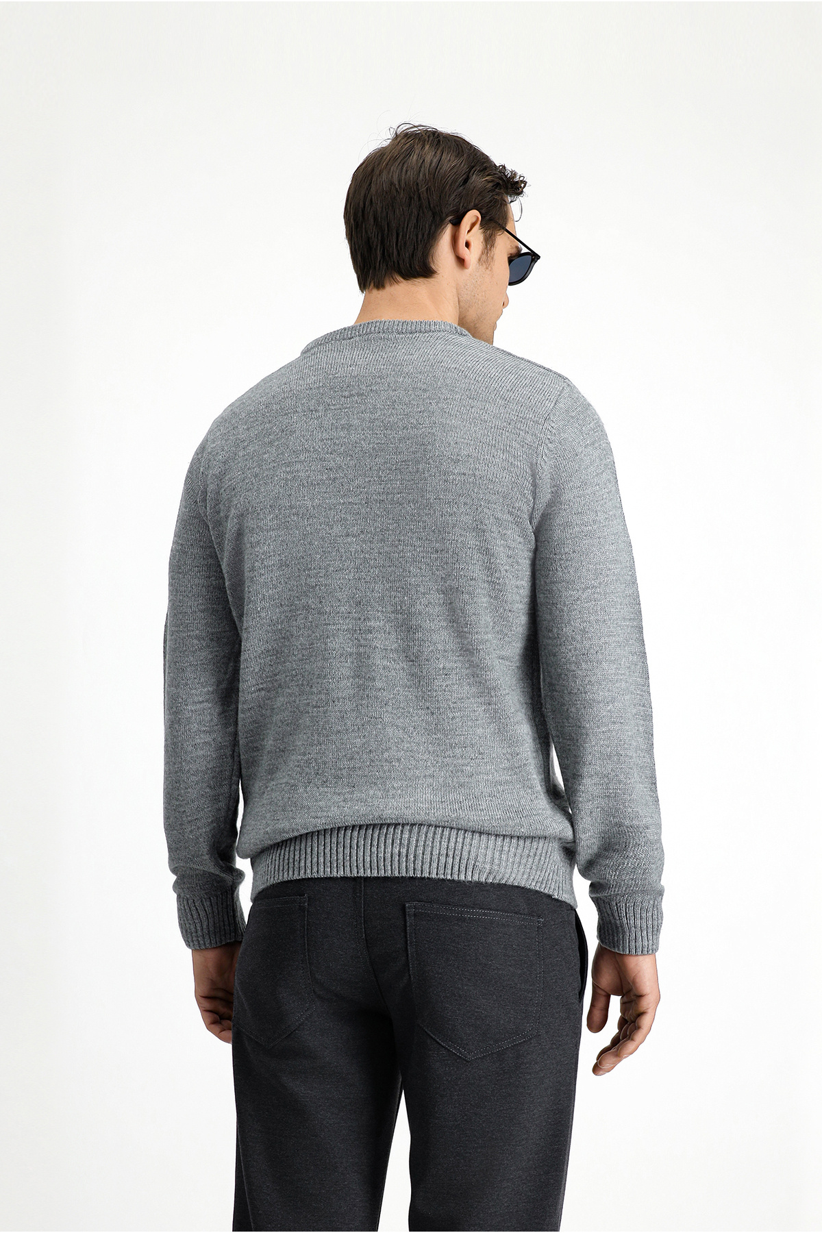 ژاکت V-Neck Regular Fit Knitwear — خاکستری KSSZD4N3ET001 — تصویر 5 از 7