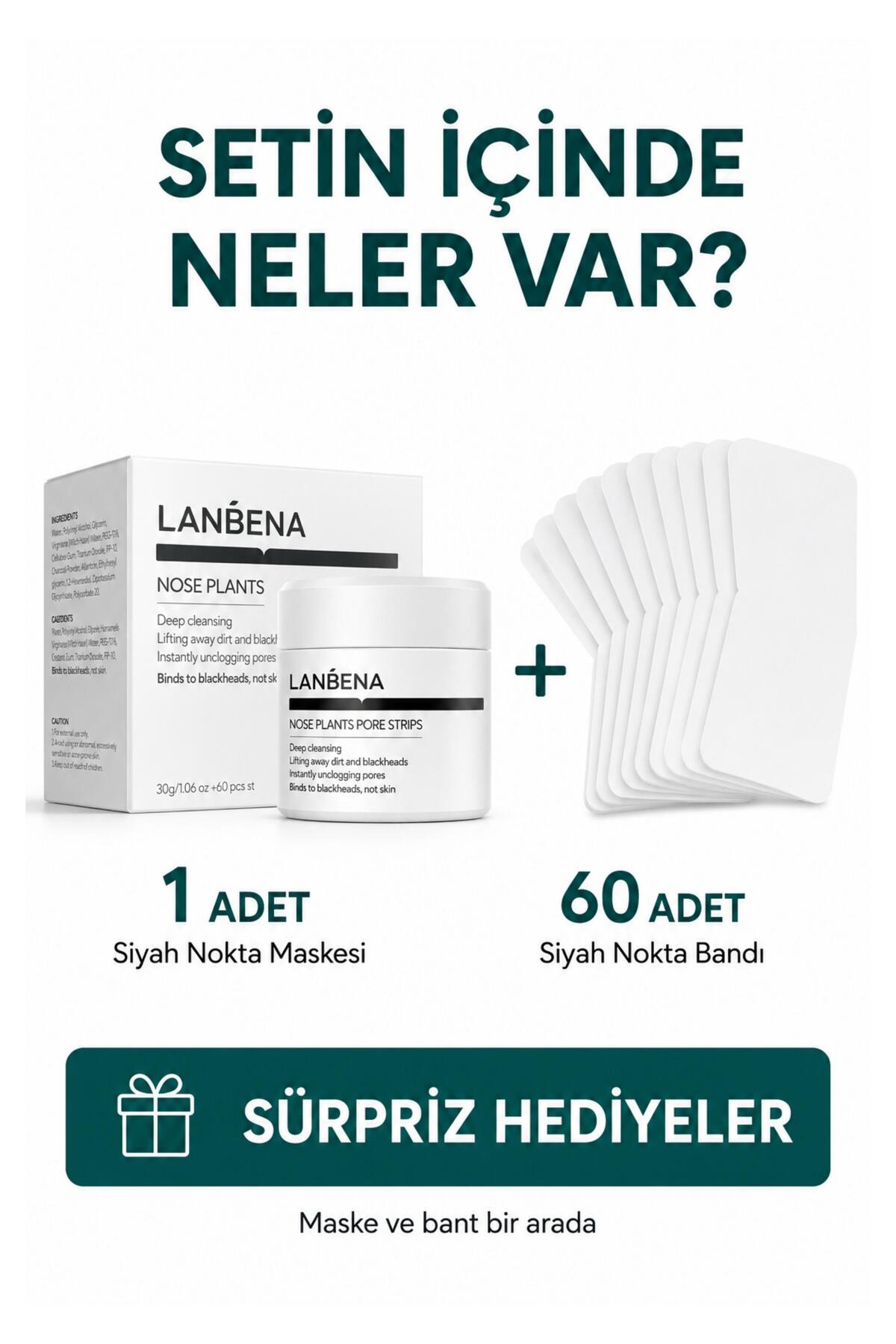 Siyah Nokta Maskesi & 60 Adet Siyah Nokta Bandı Nose Plants — OCN523418 — تصویر 6 از 8