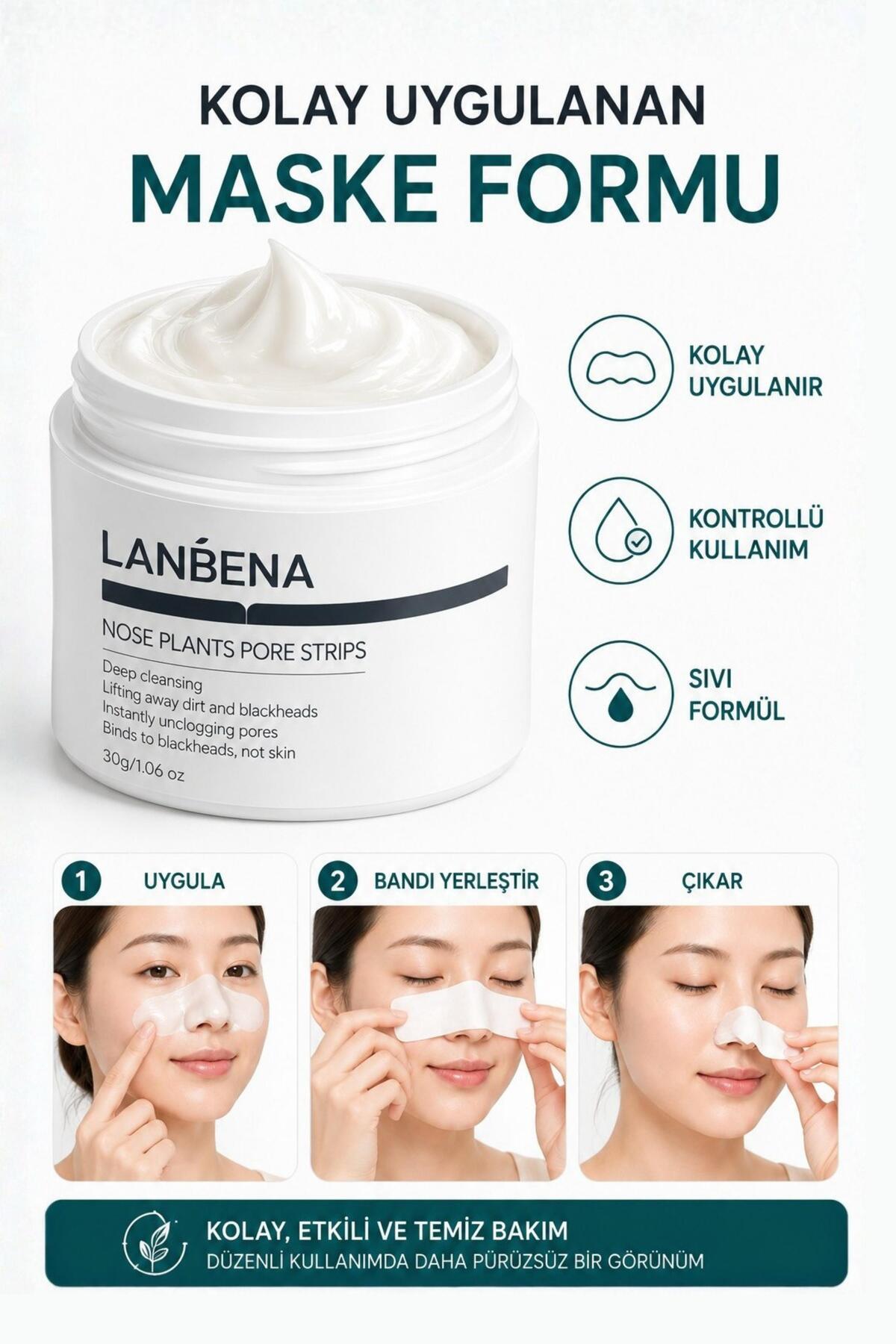 Siyah Nokta Maskesi & 60 Adet Siyah Nokta Bandı Nose Plants — OCN523418 — تصویر 8 از 8
