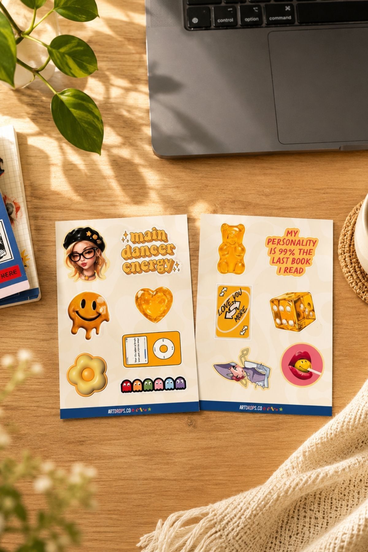 Manifest Esin Sarı Sticker Seti, GirlBand Temalı Dekoratif Laptop ve Telefon Etiketi