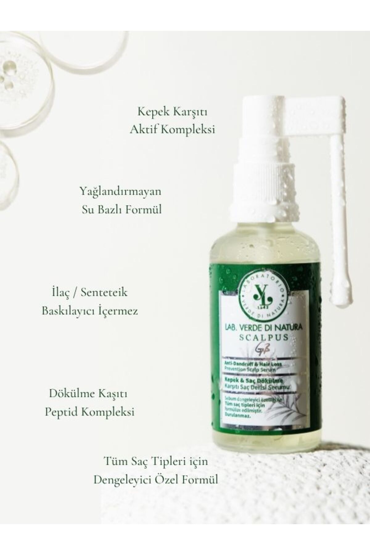 Lab Verde Kepek Önleyici, Saç Dökülme Karşıtı ve Sebum Dengeleyici Şampuan Serum Seti — SSET1 — تصویر 7 از 9