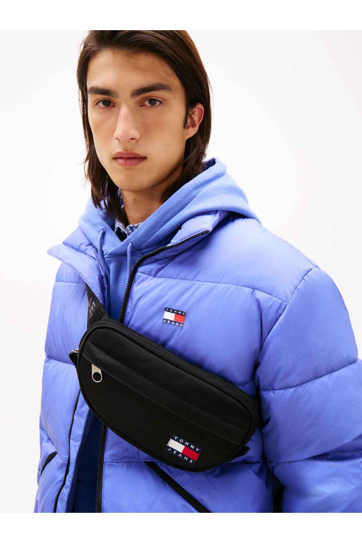 Tommy Hilfiger Erkek Marka Logolu Günlük Kullanıma Uygun Siyah Bel Çantası görsel 3