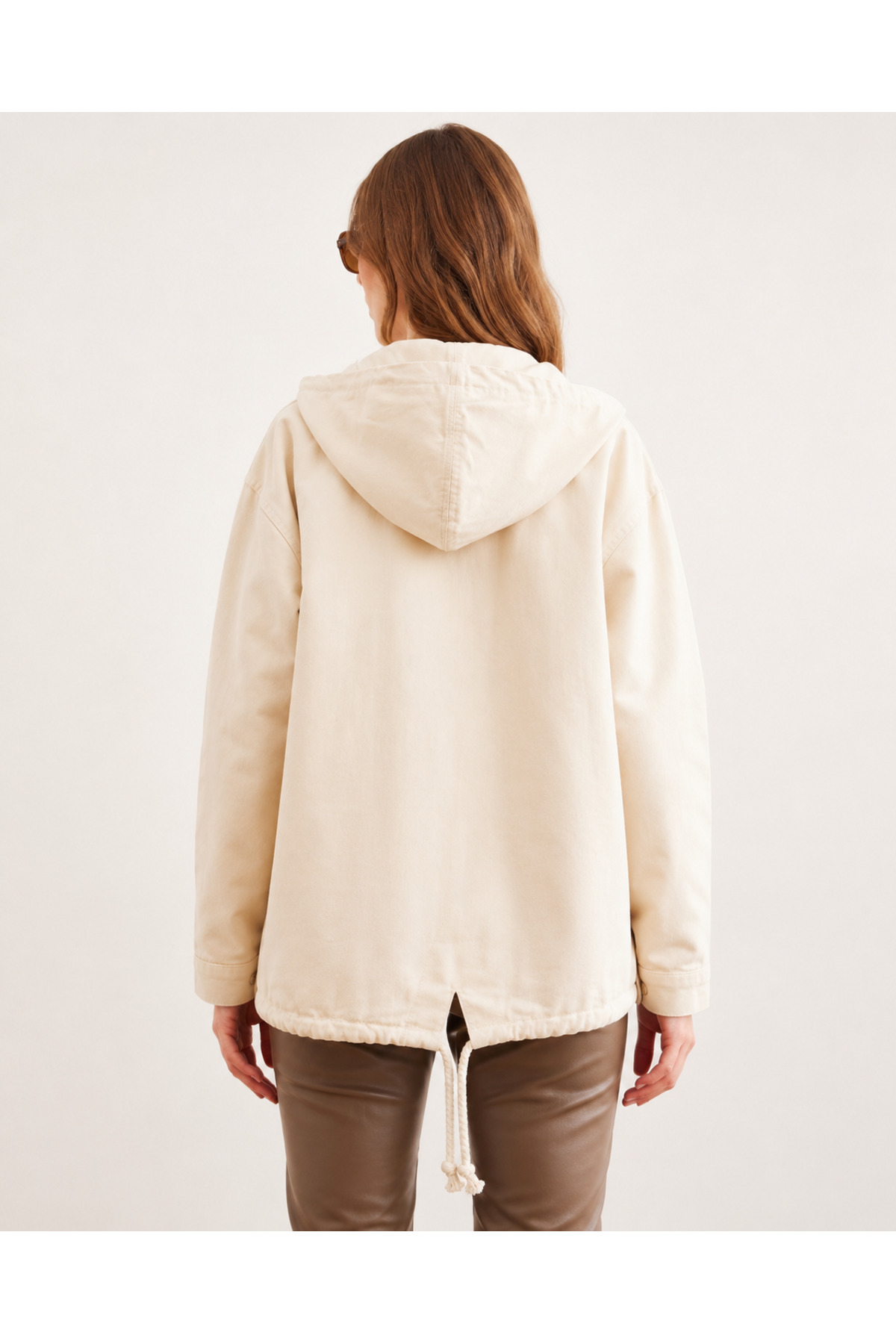 Olalook Kadın Taş Cepli Fermuarlı Çıtçıt Detaylı Gabardin Ceket CKT-19000419 görsel 8