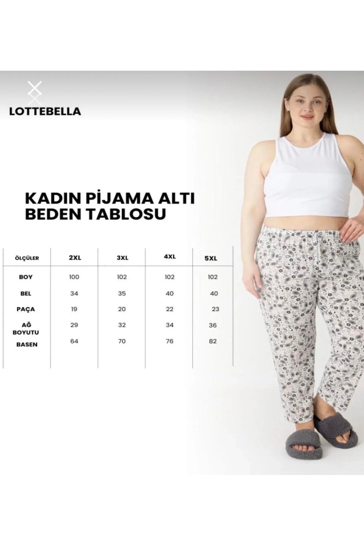 LOTTEBELLA 3Lü Paket Büyük Beden Pamuklu İnce Nefes Alabilen Kumaş Pijama Altı görsel 4