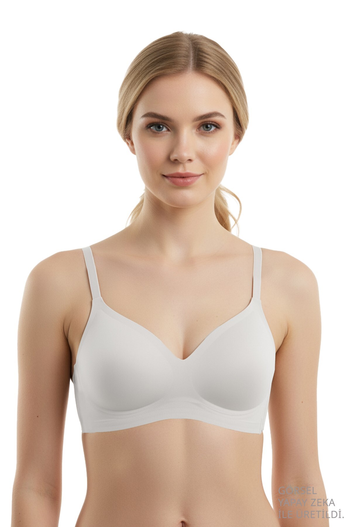 Cottonhill Seamless Bra - Pure | Krem Lazer Kesim Dikişsiz Ayarlanabilir Askılı Balensiz Kadın Sütyen görsel 6