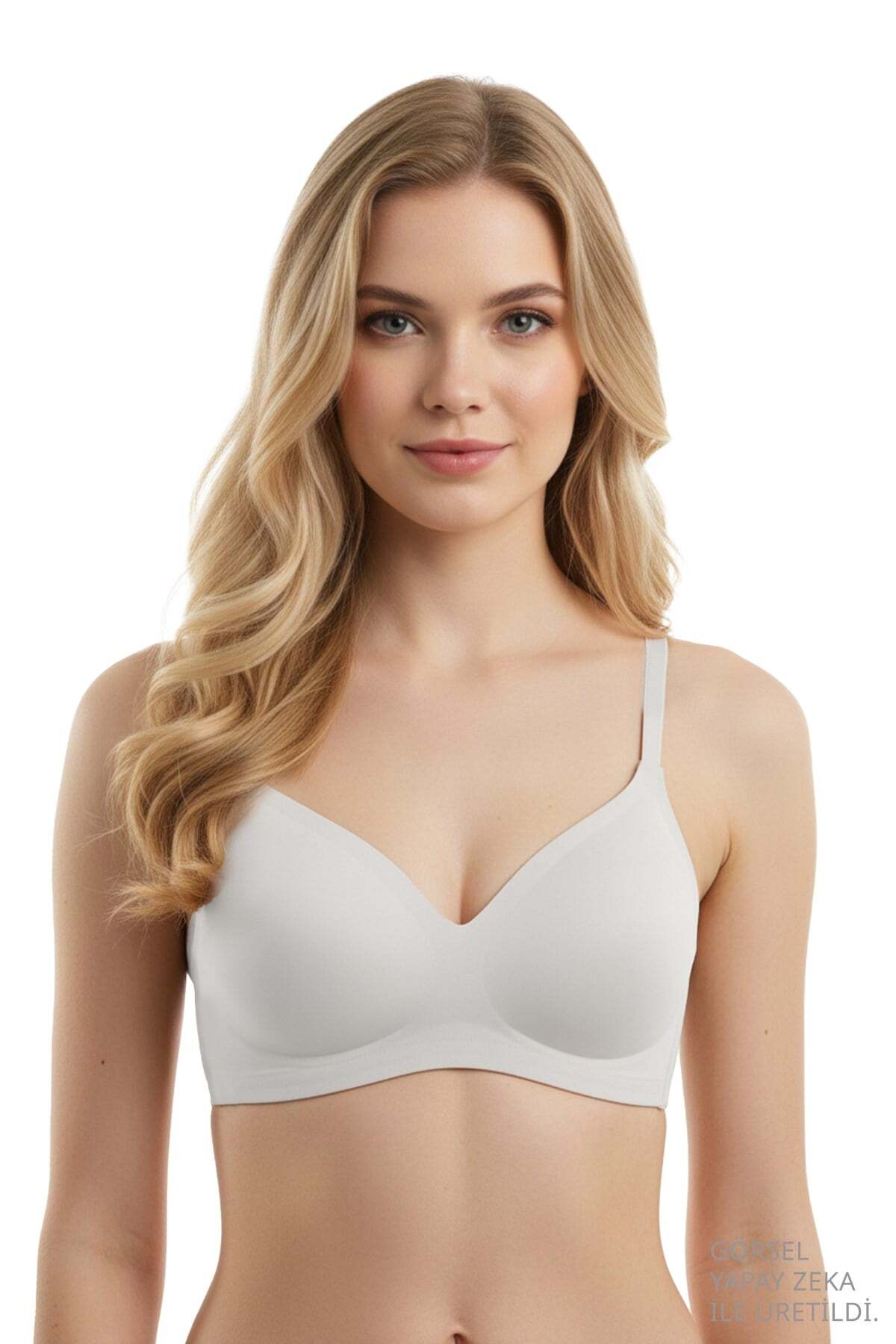 Cottonhill Seamless Bra - Pure | Krem Lazer Kesim Dikişsiz Ayarlanabilir Askılı Balensiz Kadın Sütyen görsel 5
