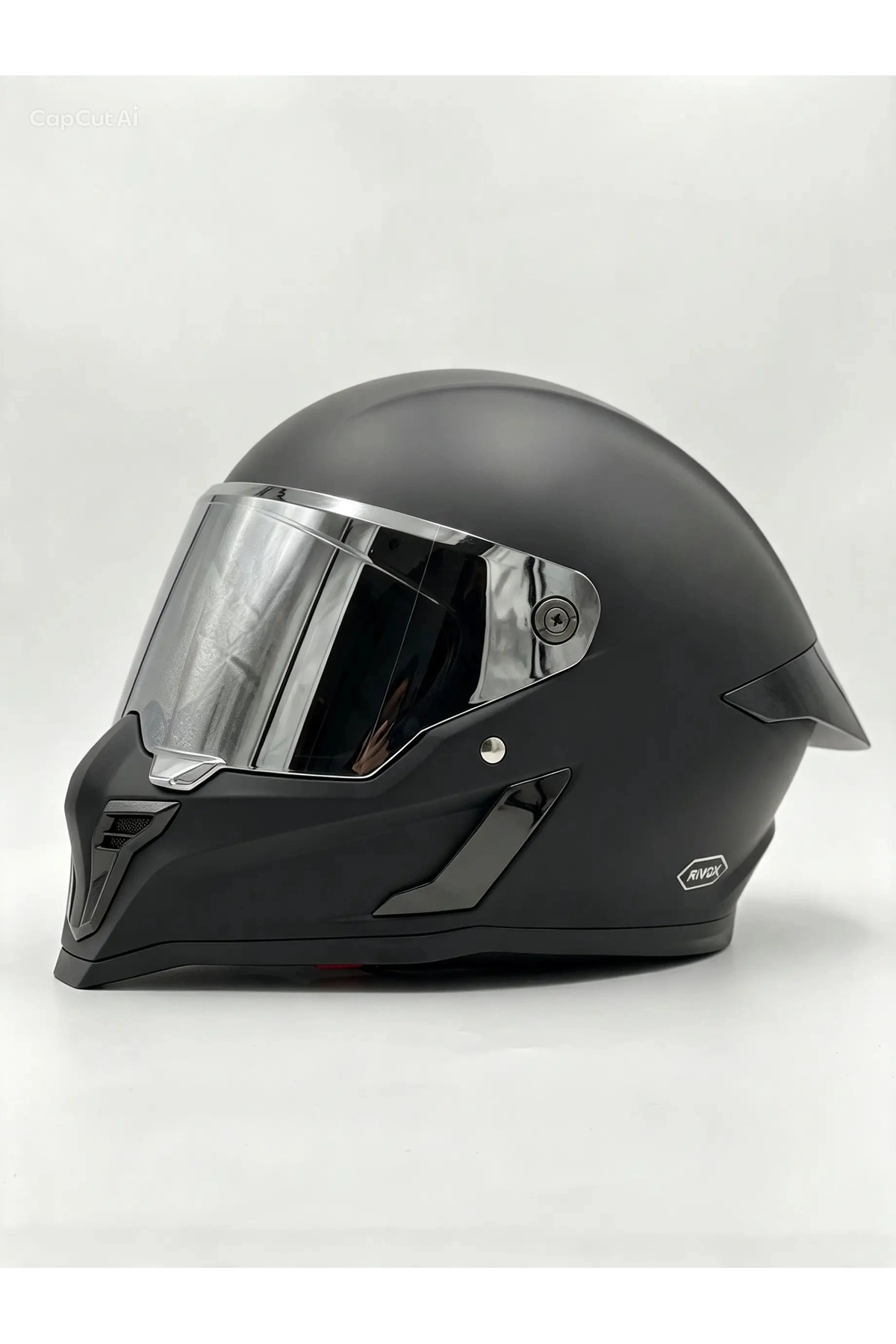 Rivox RX MAT SİYAH KASK ŞEFFAF (+1 AYNA) VİZÖRLÜ