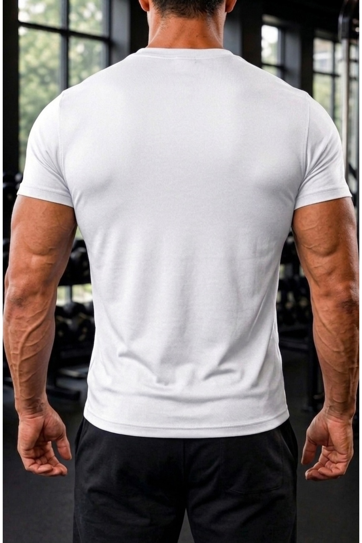 Sapeur Erkek Premium Slim Fit Spor Tişört ( Beyaz ) görsel 2
