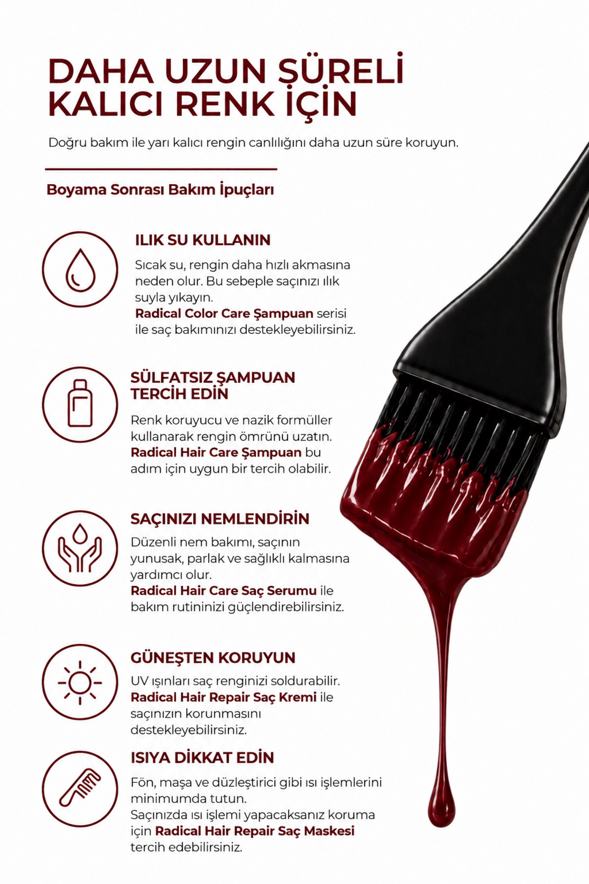 Koyu Kızıl Su Bazlı Saç Boyası – Amonyaksız ve Oksidansız, Açık Saçta Canlı ve Yoğun Renk | 250 ml — زرشکی 0001subazlıboya — تصویر 5 از 8