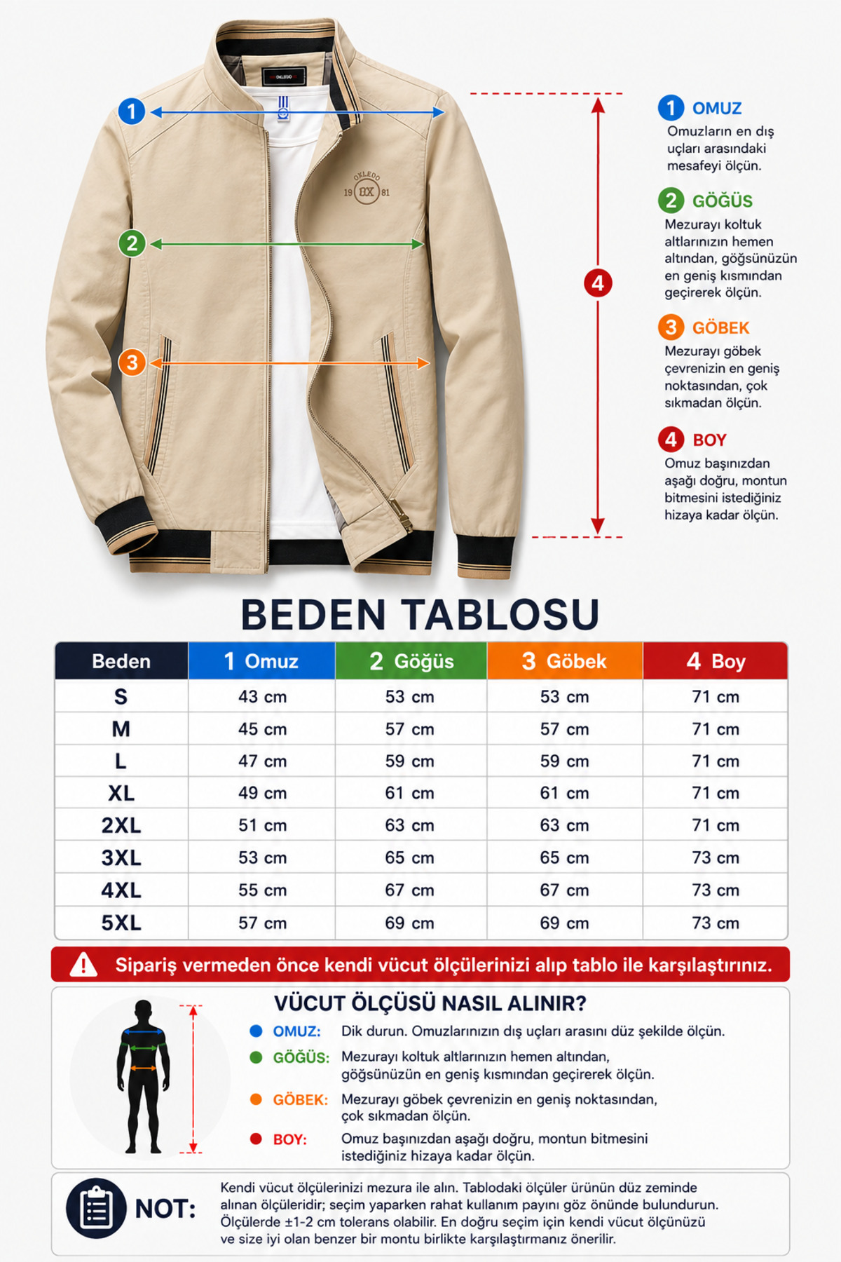 ixir Nakış Armalı Mevsimlik Erkek Mont & Ceket Krem görsel 2