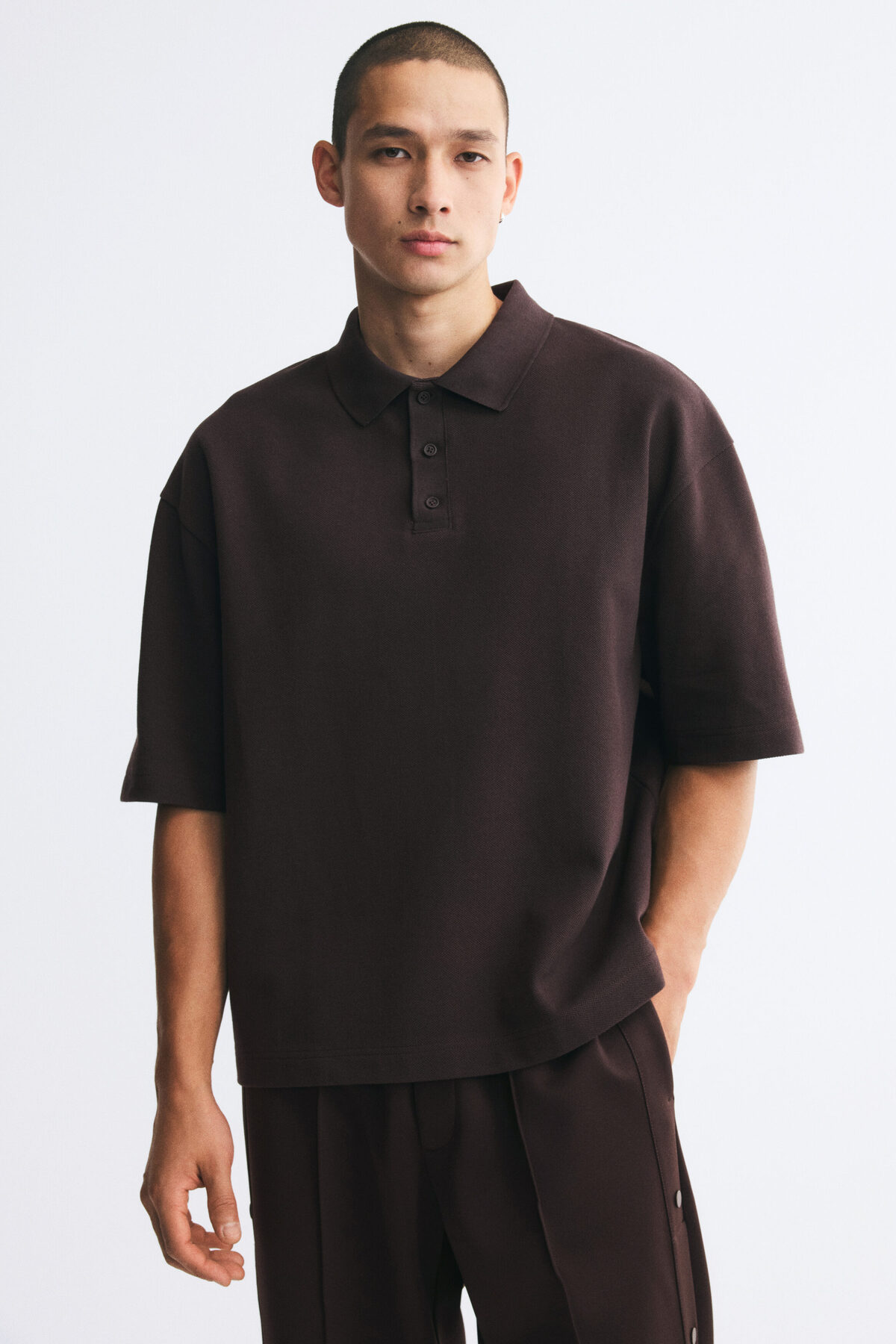 پیراهن پولو نخی سایز بزرگ اچ اند ام پولوشرت H&M
