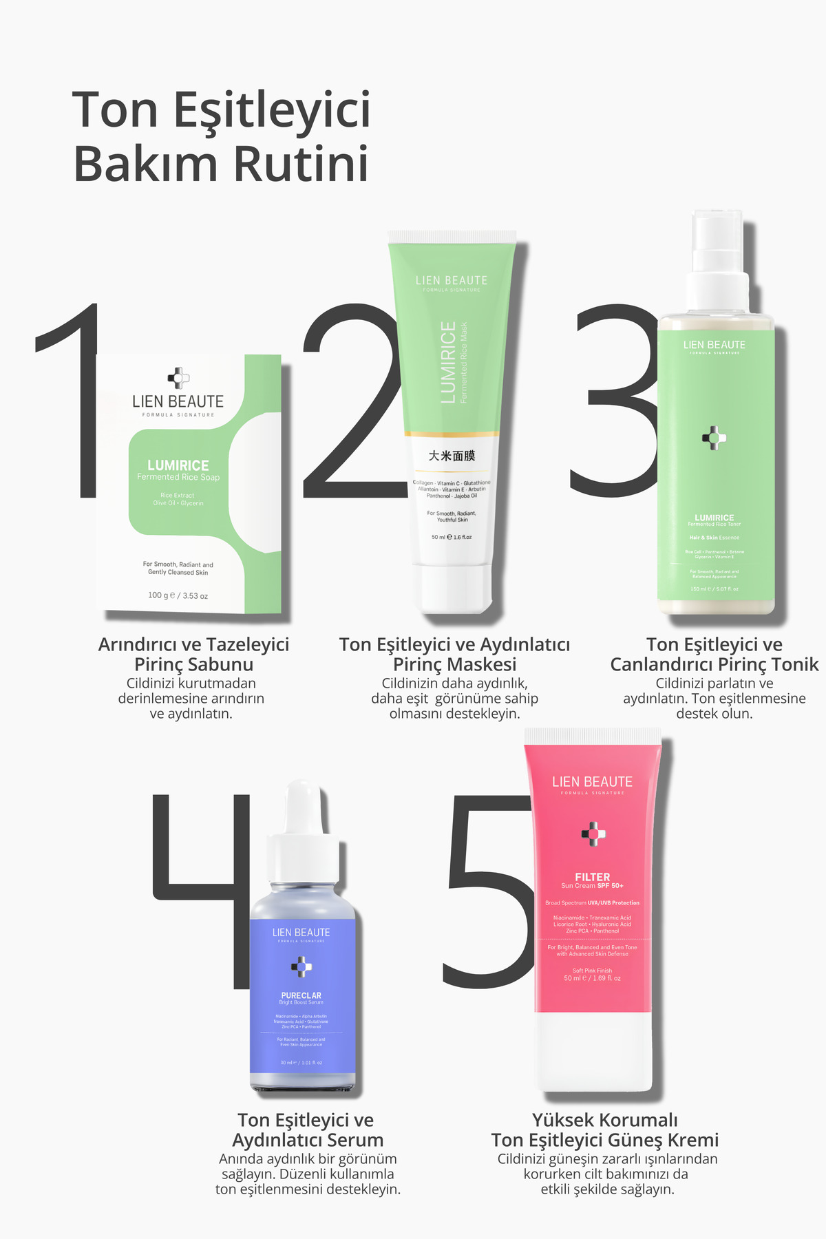Lumirice Fermente Pirinç Peeling Etki Maske Aydınlatıcı Ton Eşitleyici Leke Karşıtı Kolajen Arbutin — lumiricemask — تصویر 5 از 5