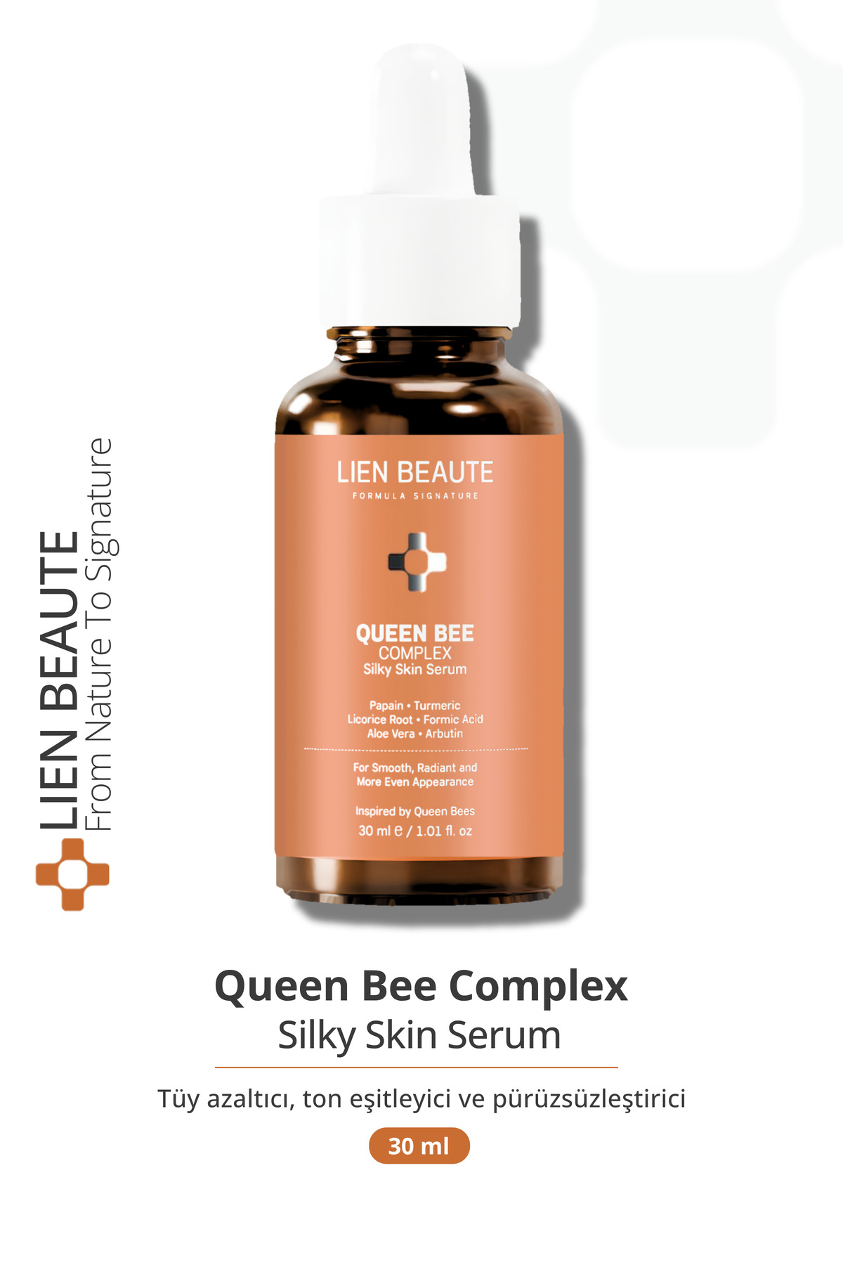 Lien Beaute Kraliçe Arı Tüy Azaltıcı ve Ton Eşitleyici Serum Formik Asit Papaya Zerdeçal Limon Otu — queenbee
