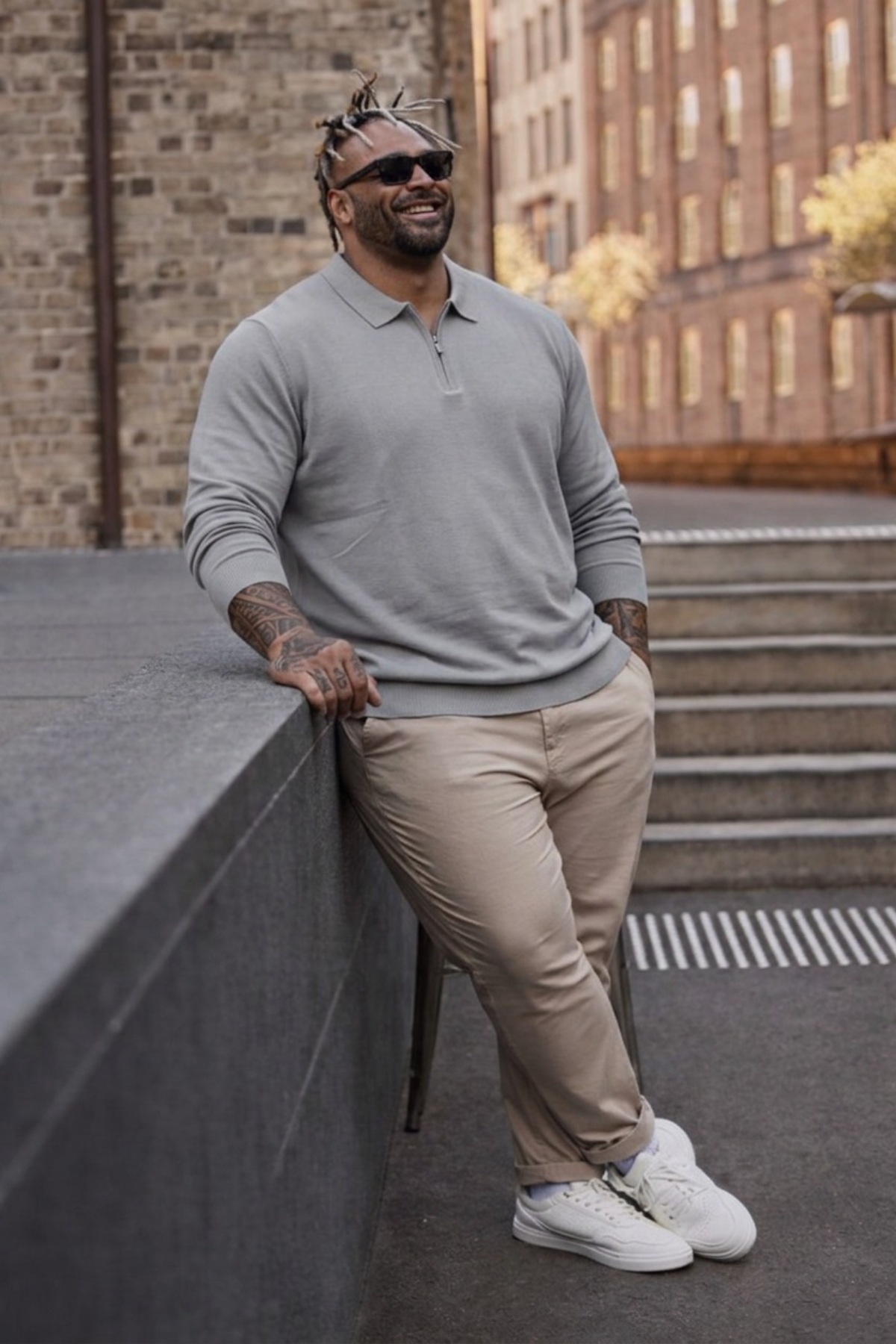 Maccali Erkek Büyük Beden Basic Gri Fermuarlı Sweatshirt görsel 4