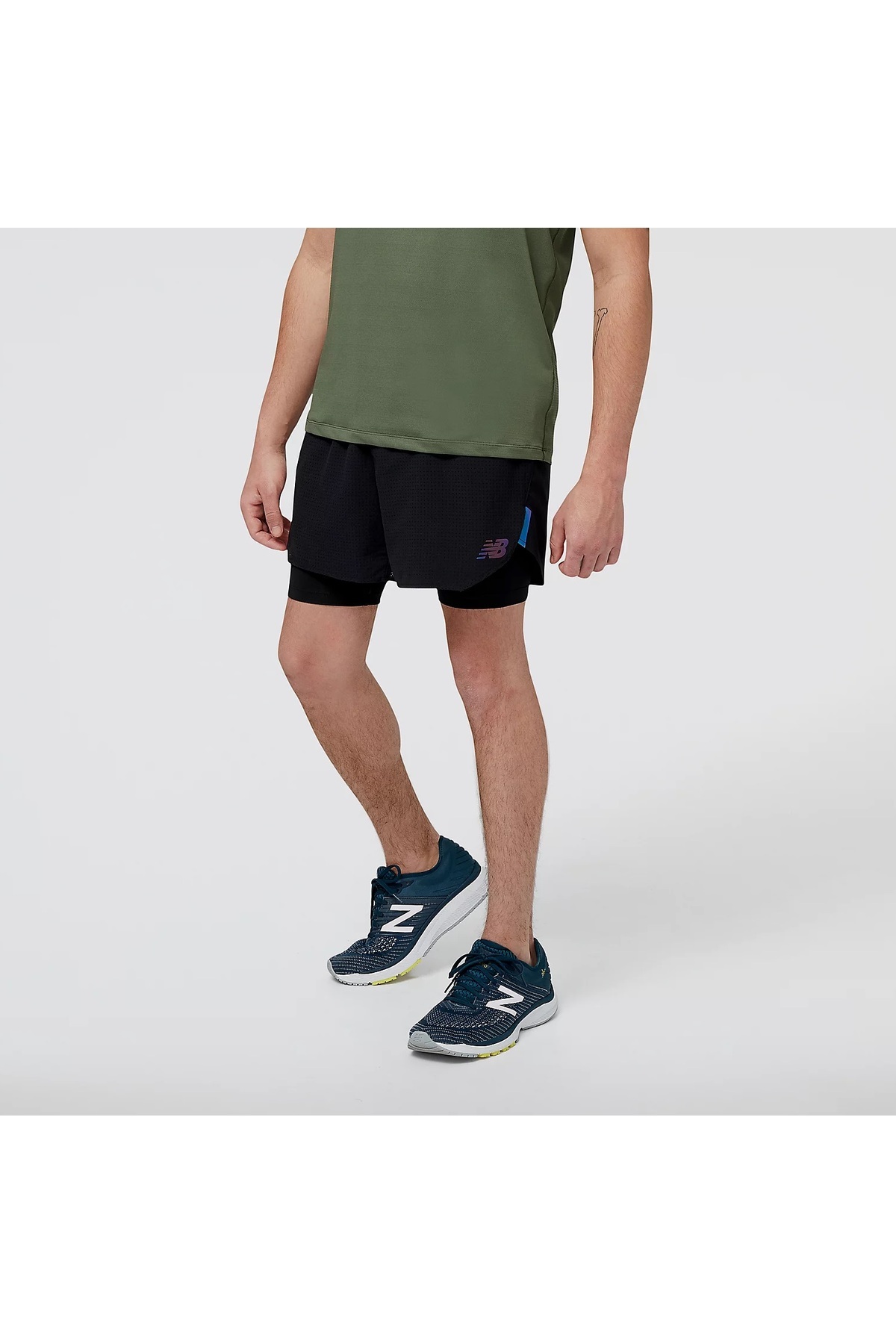 شلوارک مردانه MS23282-BK نیو بالانس شورت ورزشی New Balance