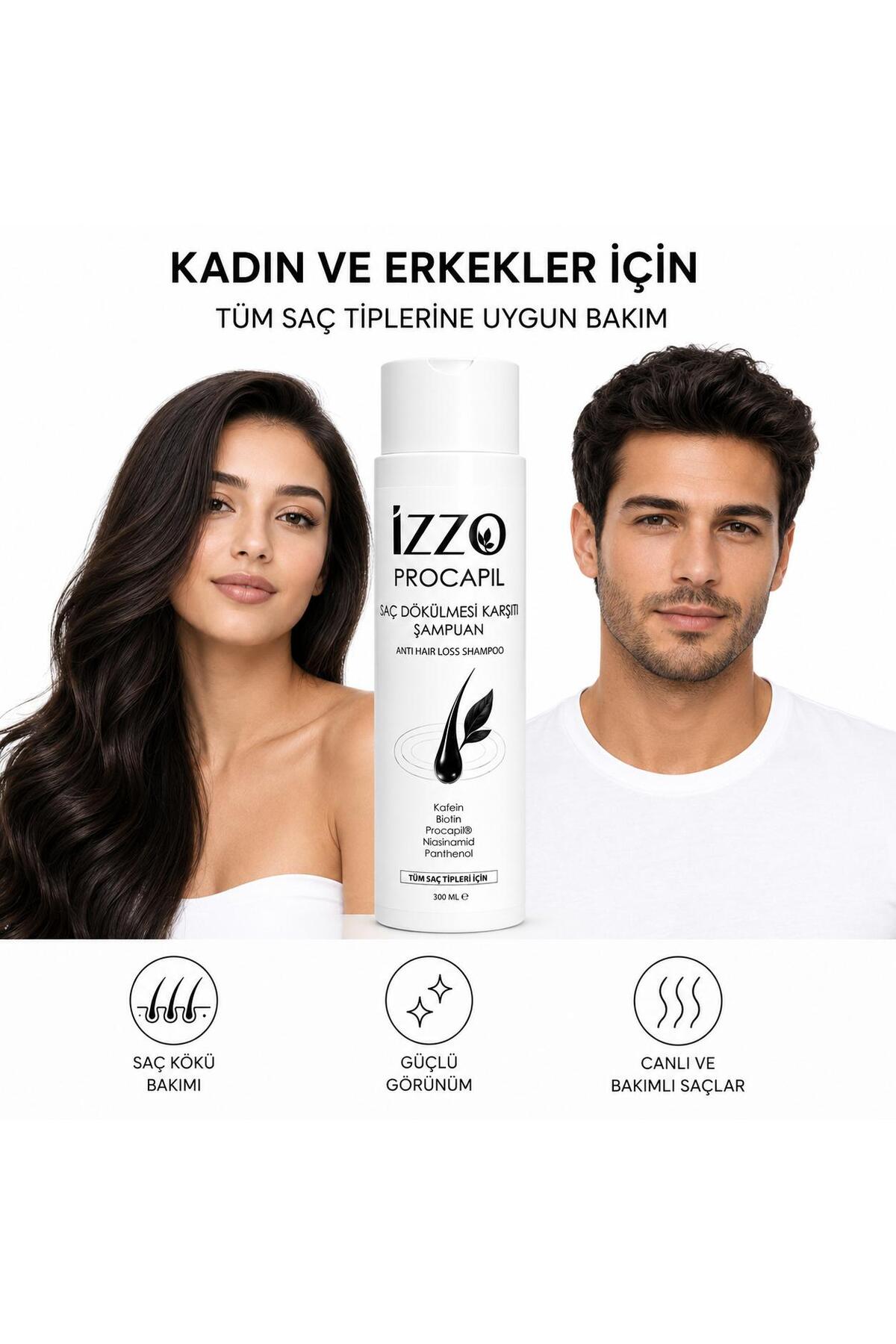 Procapil Saç Dökülmesi Karşıtı Şampuan 300 ml | Kafein, Biotin, Procapil®, Niasinamid ve Panthenol | Tüm Saç Tipleri İçin — IZZO-PRC-300 — تصویر 4 از 5