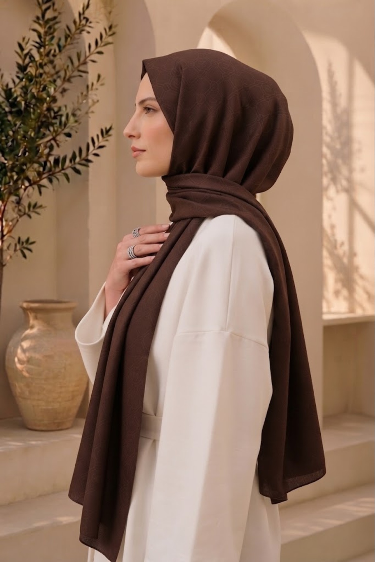 MİRSOY SCARF Mir Desen Kaymaz jakarlı Şal görsel 2