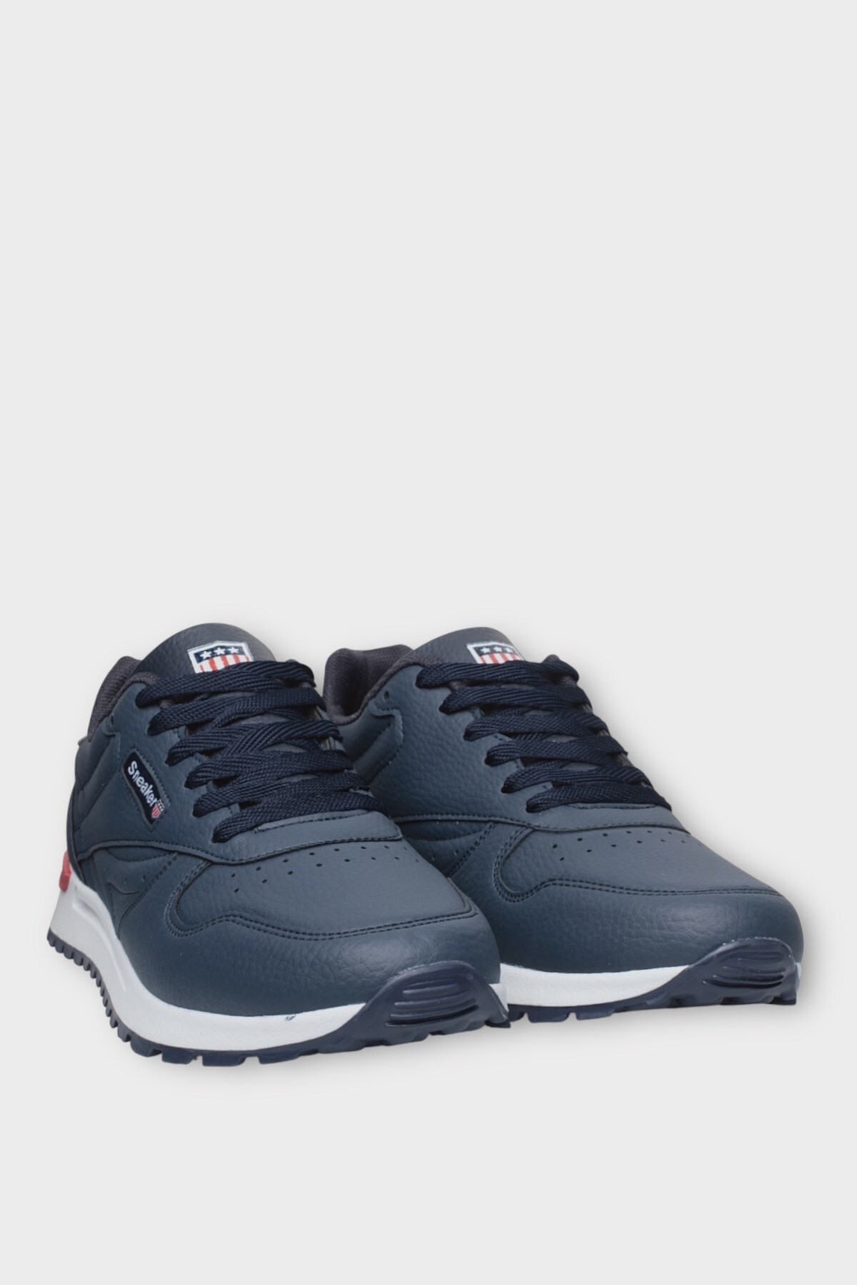 Ortopedik Cilt Sneaker Unisex Spor Ayakkabı LACİVERT — سفید 10031 — تصویر 6 از 7