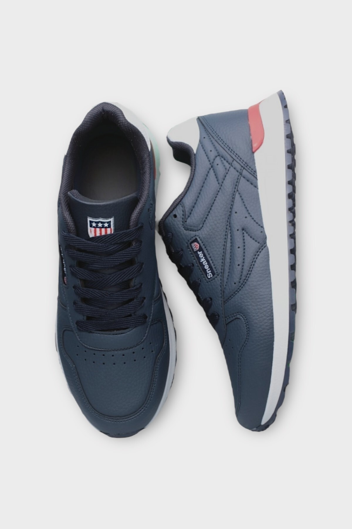 Ortopedik Cilt Sneaker Unisex Spor Ayakkabı LACİVERT — سفید 10031 — تصویر 3 از 7