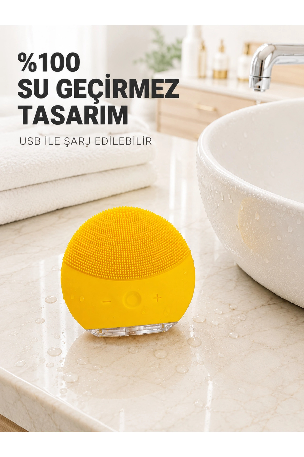 Eco Lounge دستگاه پاک کننده صورت سیلیکونی ویبره دار، شدت قابل تنظیم، ضد آب — ML13-SFKUCZZYUZTEMIZLEMESARI-1