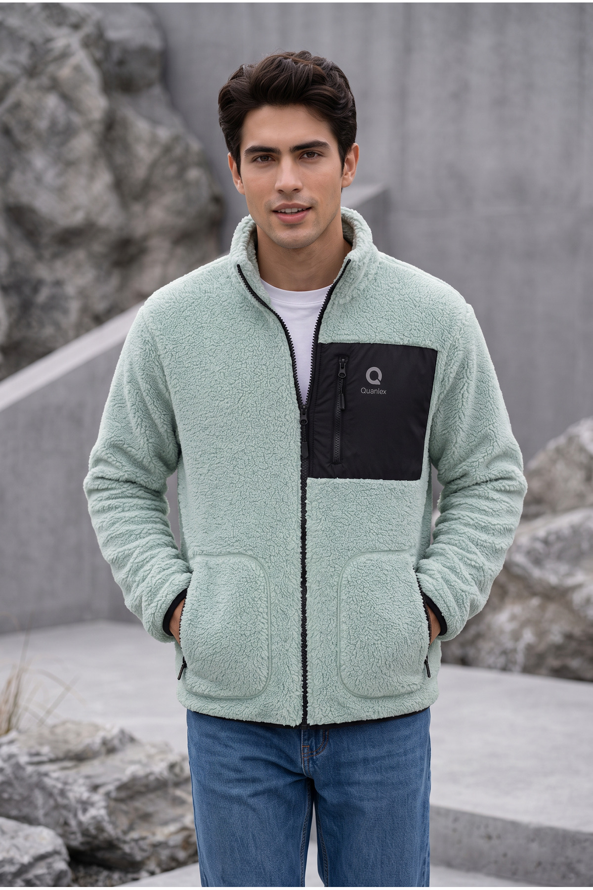 ژاکت پشمی گرم آکوا گرین KUZU WELSOFT POLAR FULL-ZIP — رنگارنگ E0600 — تصویر 7 از 7