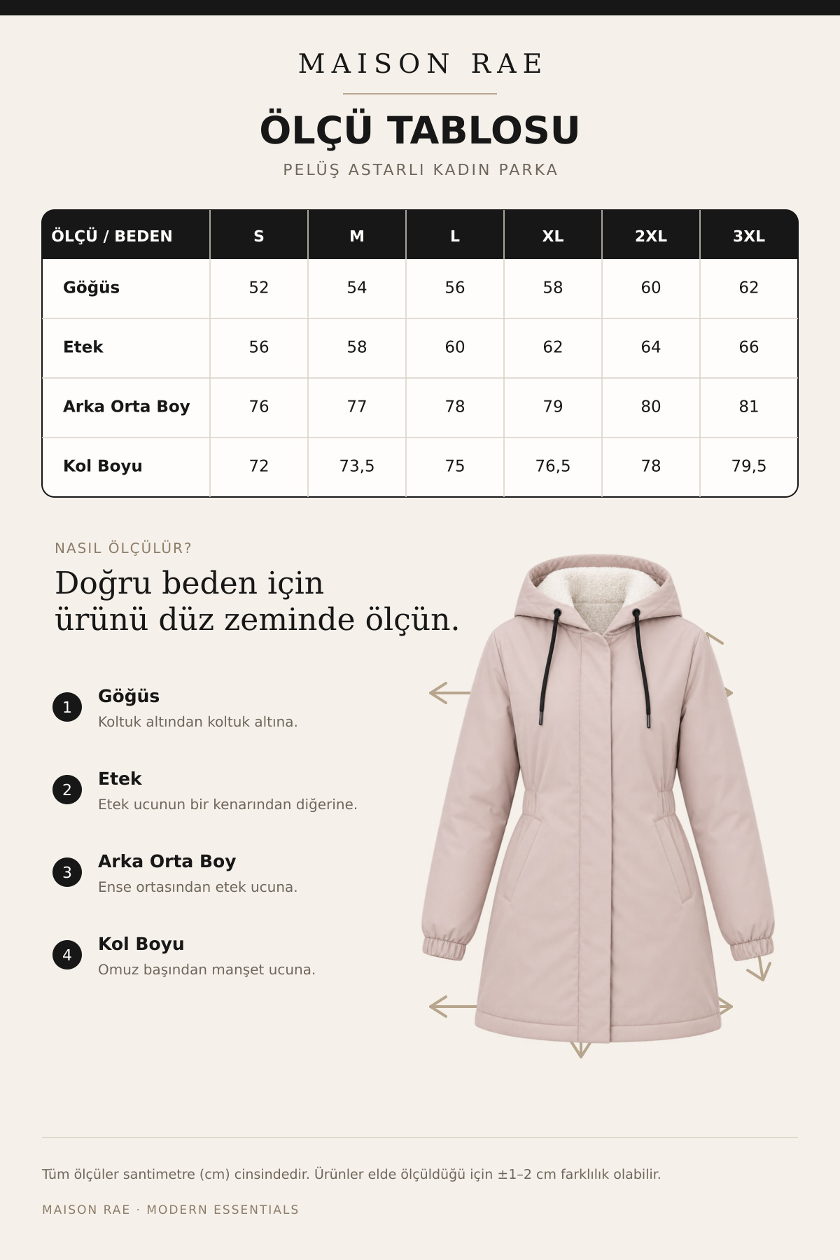 Maison Rae Kadın Siyah, Peluş Astarlı Kapüşonlu Uzun Parka, Su ve Rüzgara Dayanıklı Bel Formlu, Kışlık Mont görsel 7