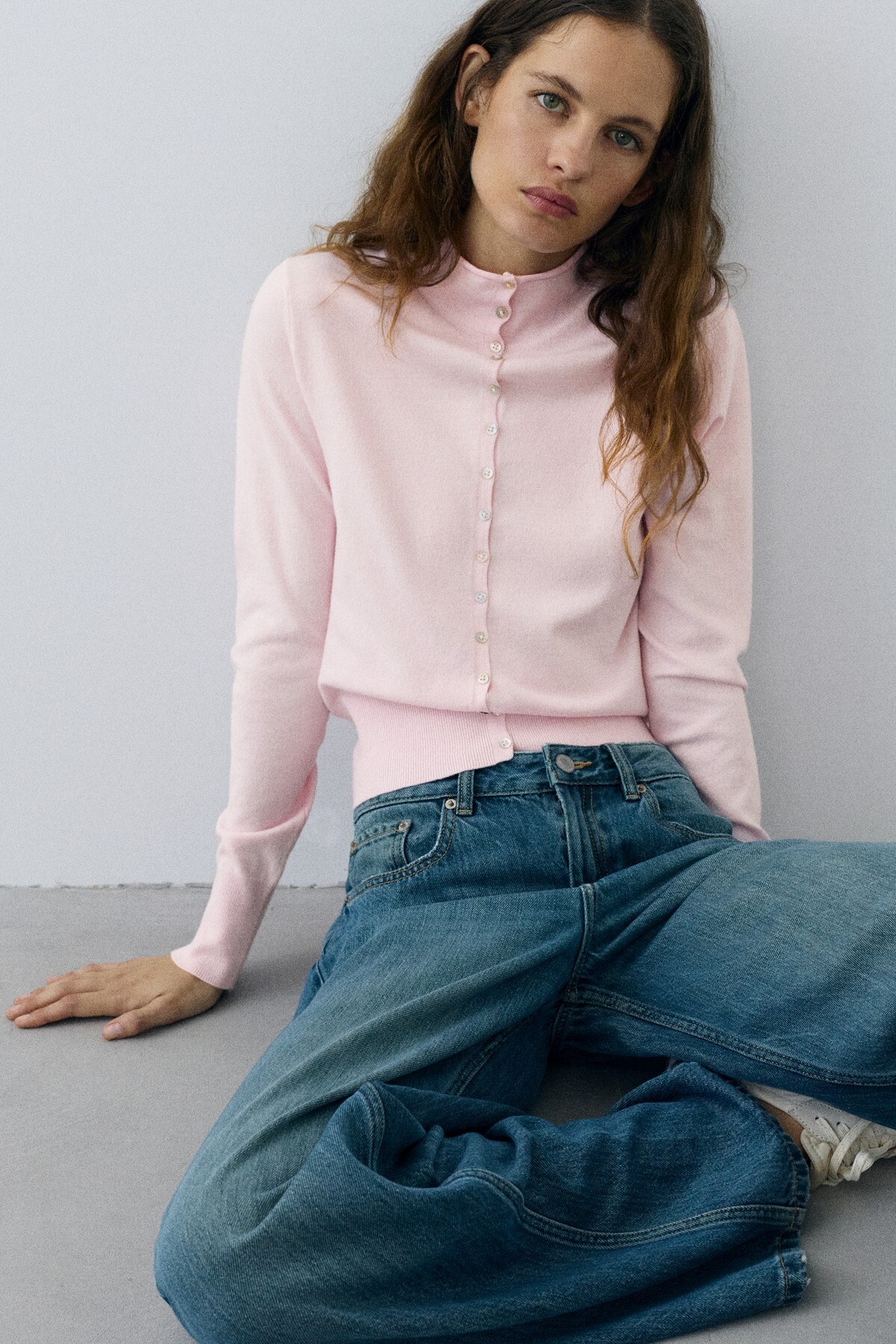 Pull & Bear Dik yaka hırka görsel 4