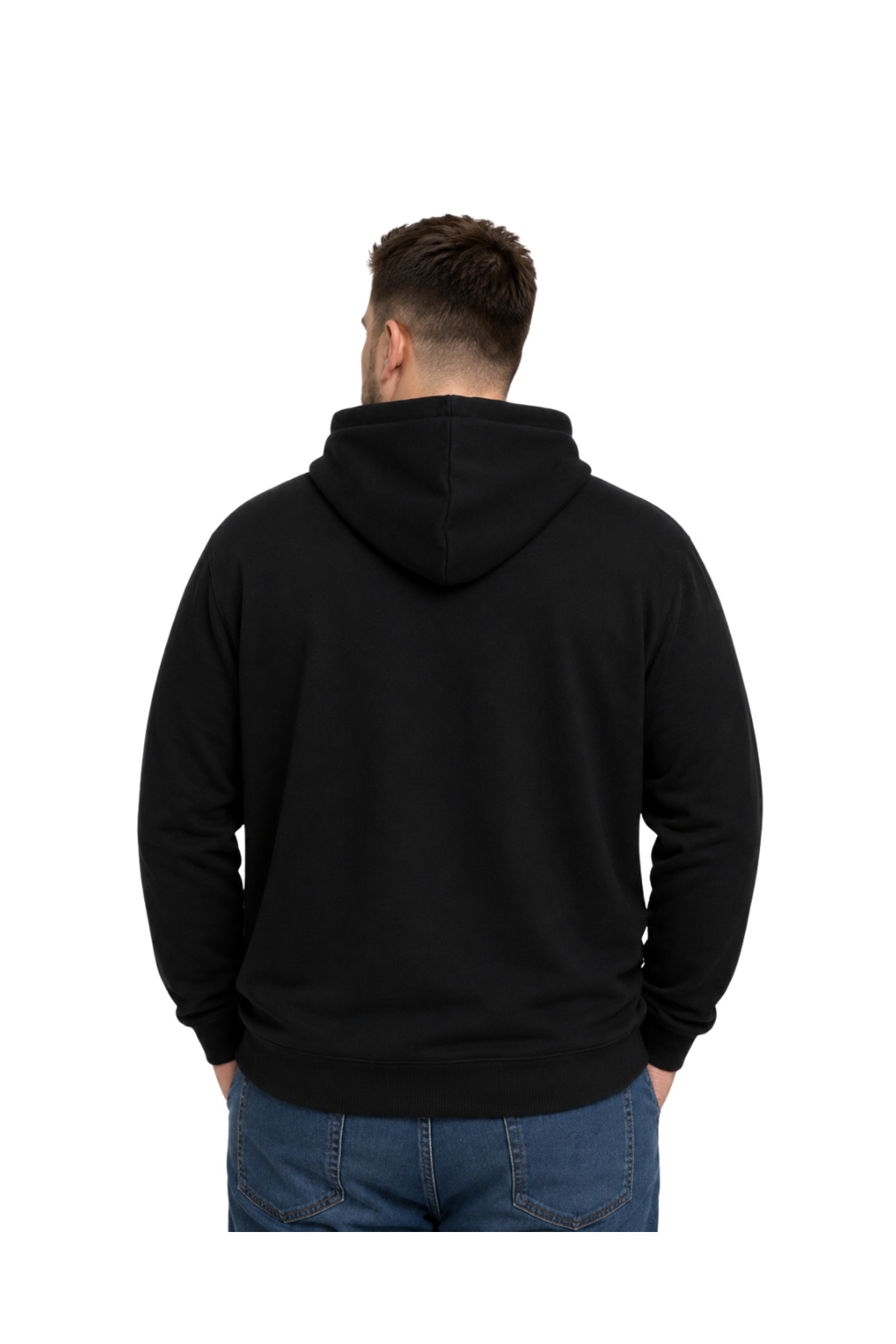 BattalModa Erkek Büyük Beden Siyah İki İplik Pursuit Sweatshirt 3XL-4XL-5XL-6XL görsel 3