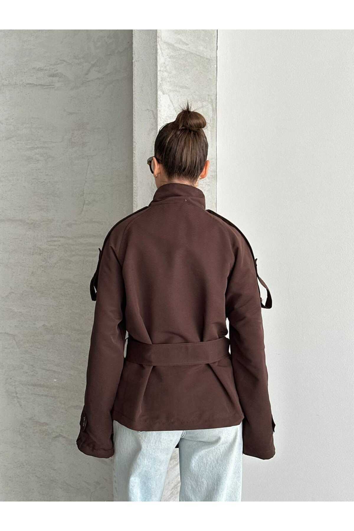 MEECY Kadın Oversize Muadil Su İtici Trençkot görsel 3