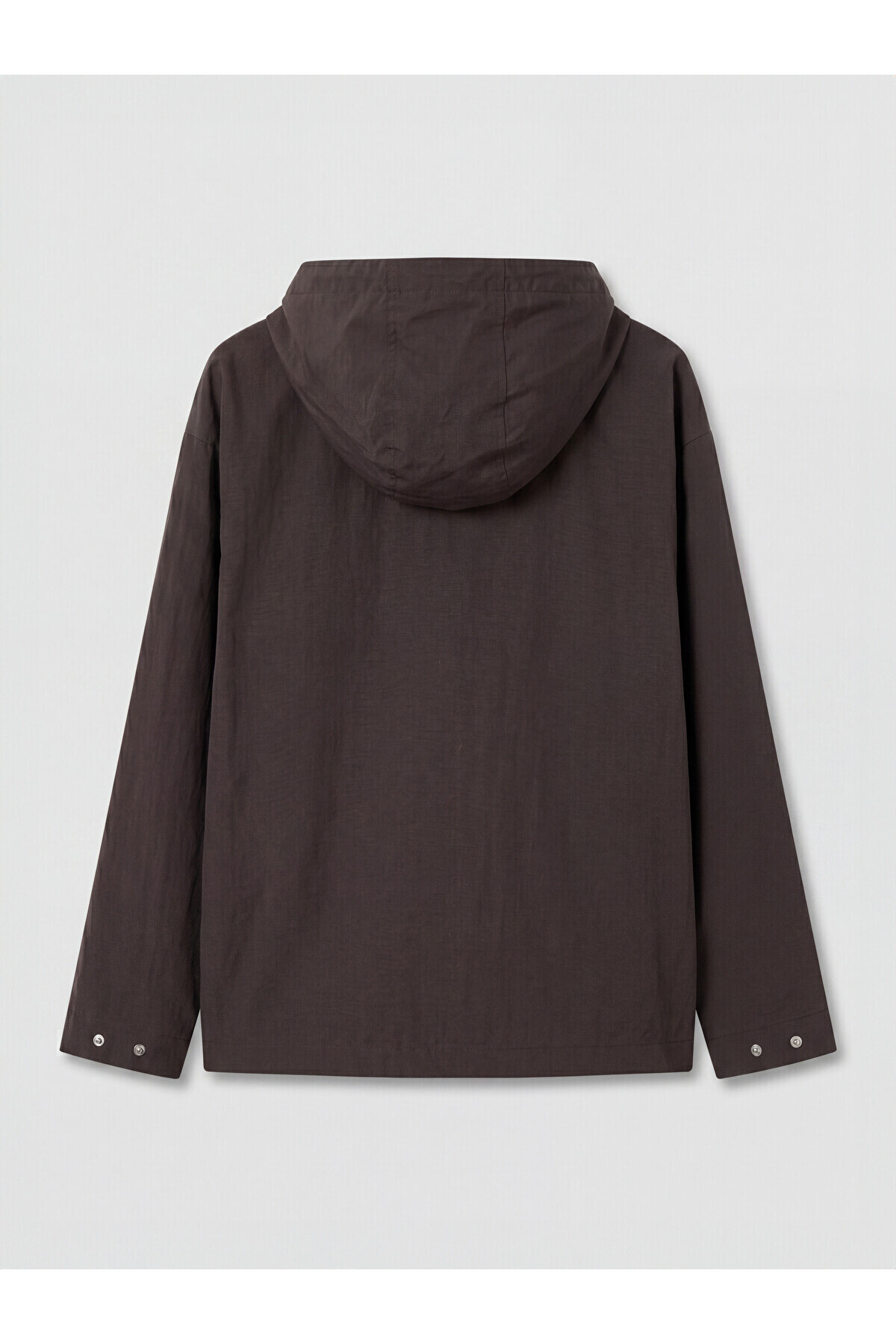 LC Waikiki LCW Modest Kahverengi Kapüşonlu Oversize Kadın Yağmurluk görsel 7