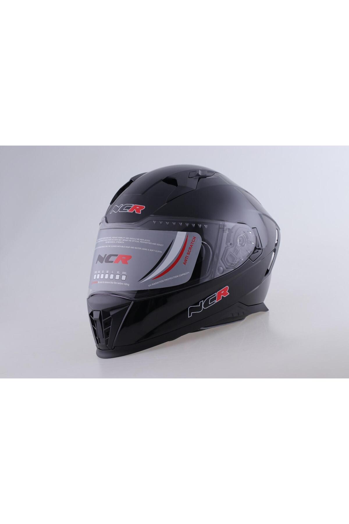 NCR Stream Kapalı Kask Matt Siyah Vizörlü (ECE-06)