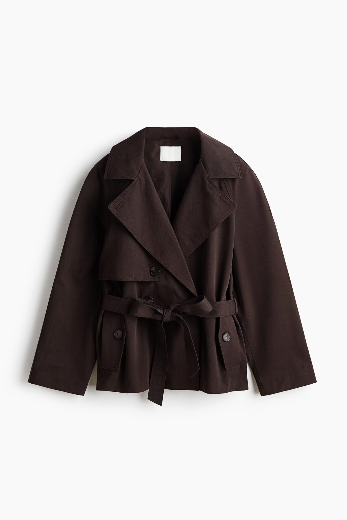 H&M Kuşaklı Kısa Trençkot görsel 5