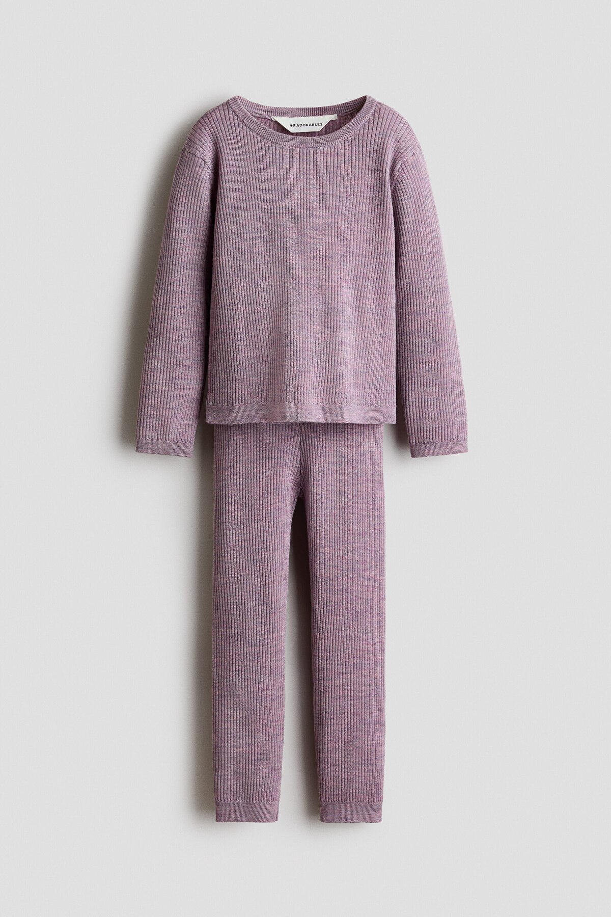 ست دو تکه پشم مرینوس اچ اند ام ست تی شرت و شلوارک H&M