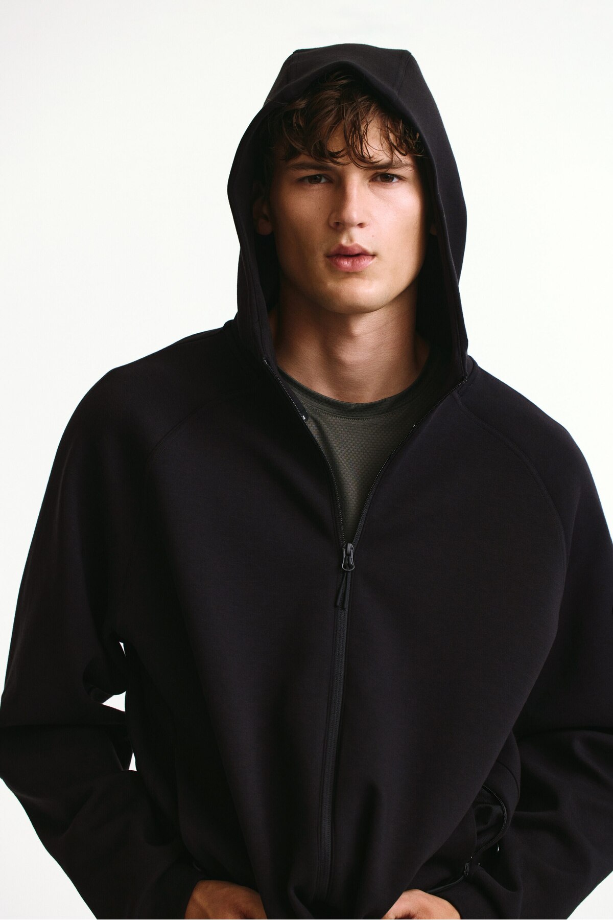 H&M Kapüşonlu ve Fermuarlı Spor Üstü DryMove™ görsel 3