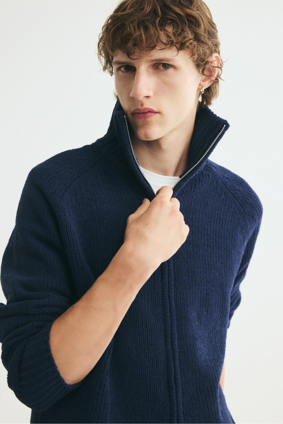 H&M Fermuarlı Şönil Hırka Relaxed Fit görsel 2