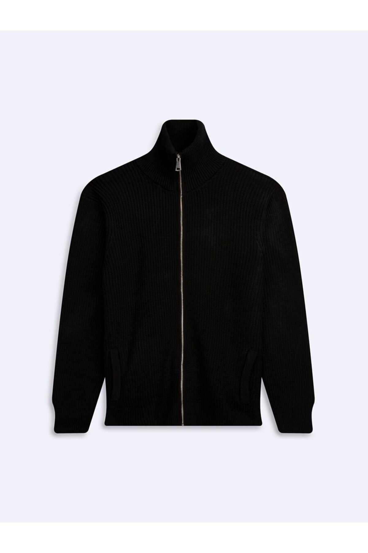 Ltb Regular Fit Dik Yaka Triko Siyah Hırka görsel 3